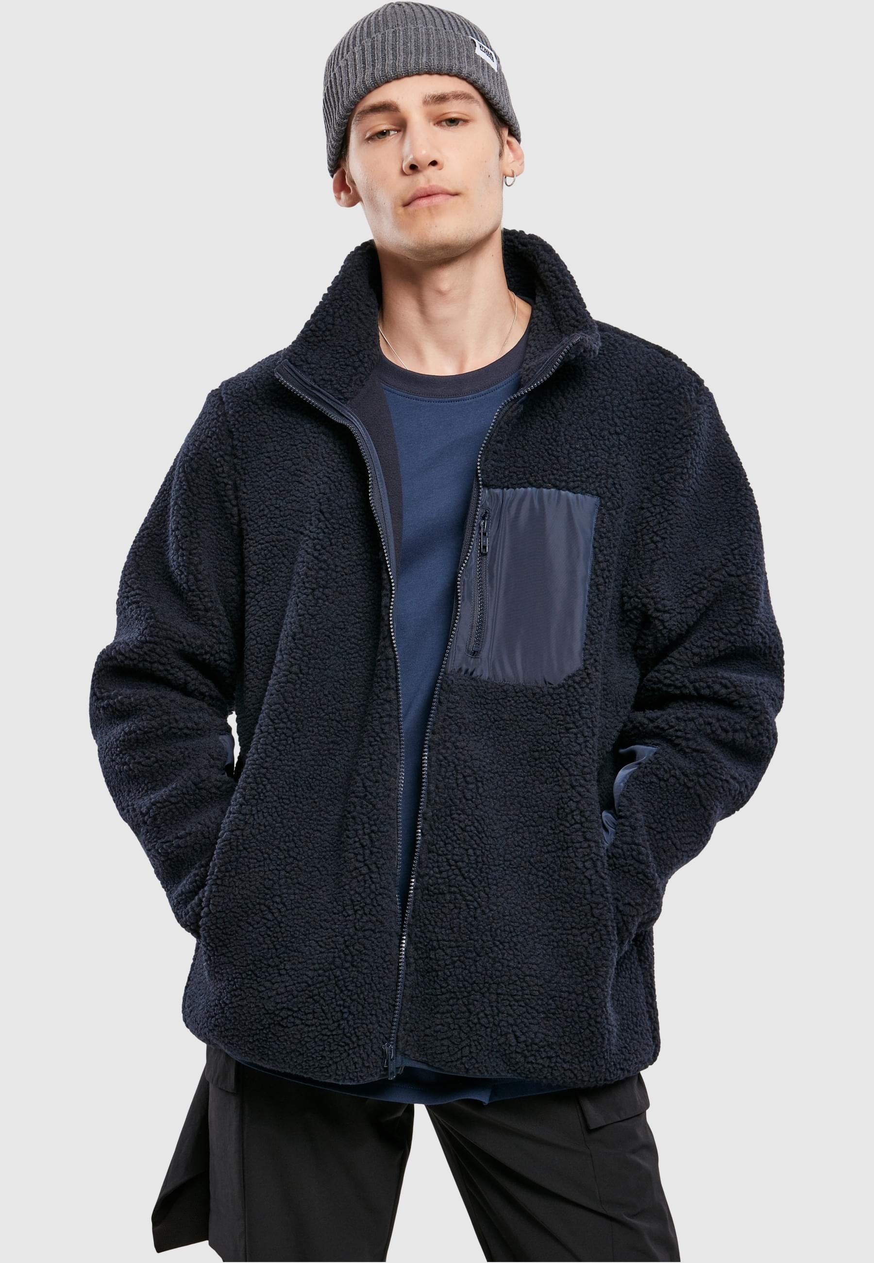 URBAN CLASSICS Winterjacke »Urban Classics Herren Sherpa Jacket«, (1 St.), ohne Kapuze