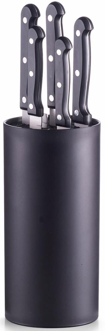 ZELLER PRESENT Messerblock, H:22cm Ø:11cm, schwarz, Messerblöcke, Borsten-Einsatz