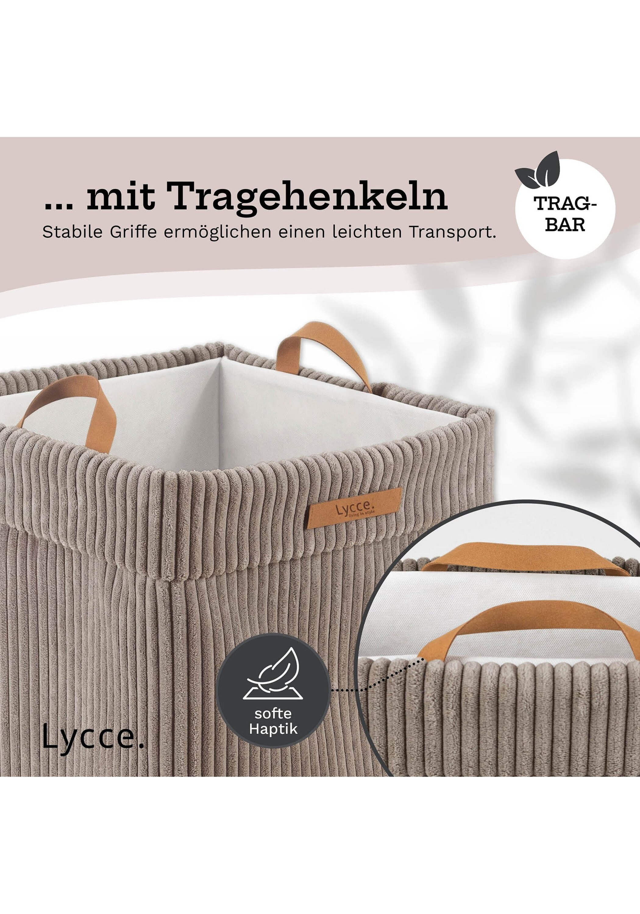 Lycce Wäschekorb »Wäschekorb Wäschekorb Cord 1er Pack«