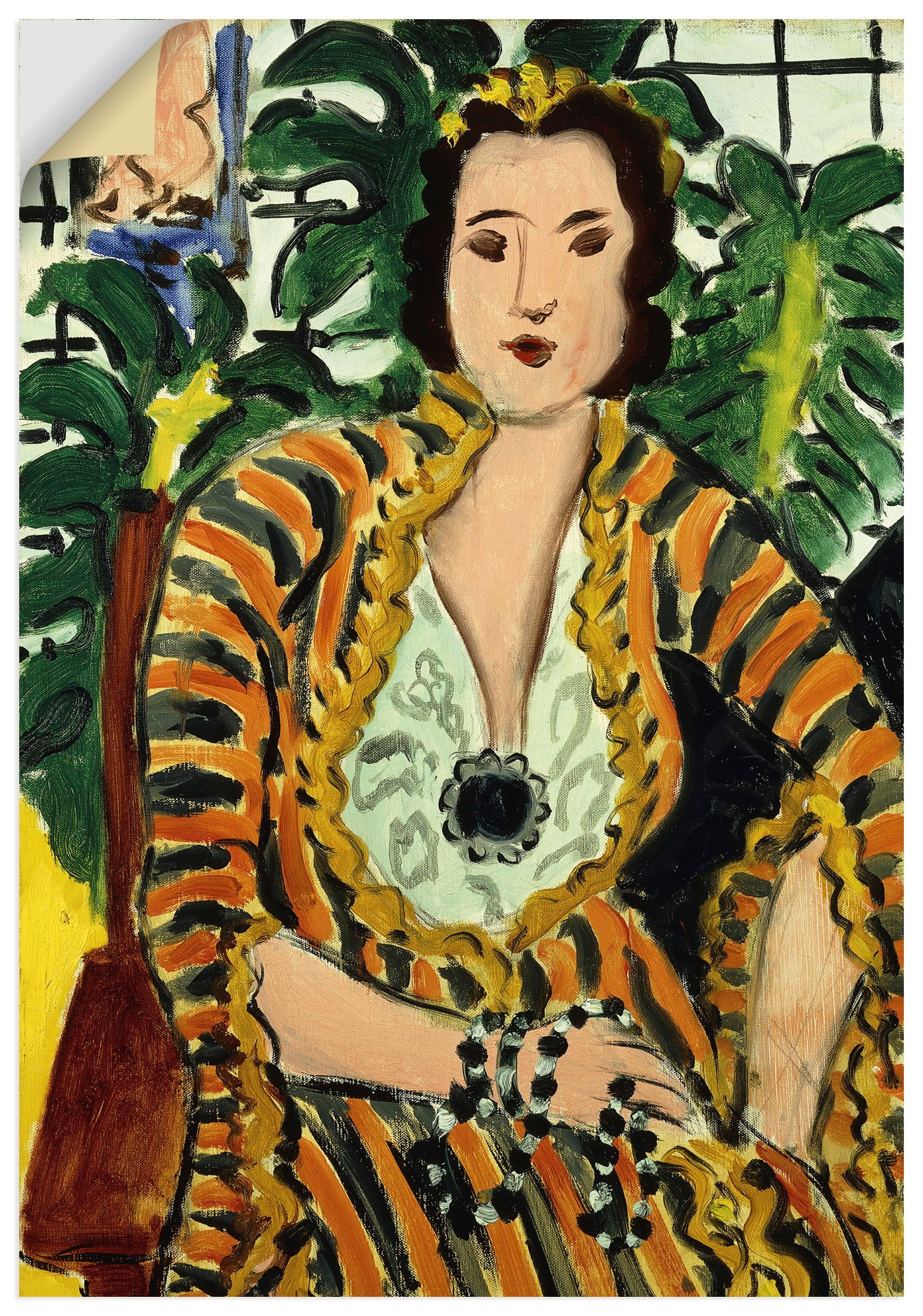 Wandbild ARTLAND "Dame mit blauem Schmuckstück. 1937", farbe bild(er): farbig, B:70cm H:100cm, Bilder, als Alubild, Leinwandbild, Poster, Wandaufkleber in verschied. Größen