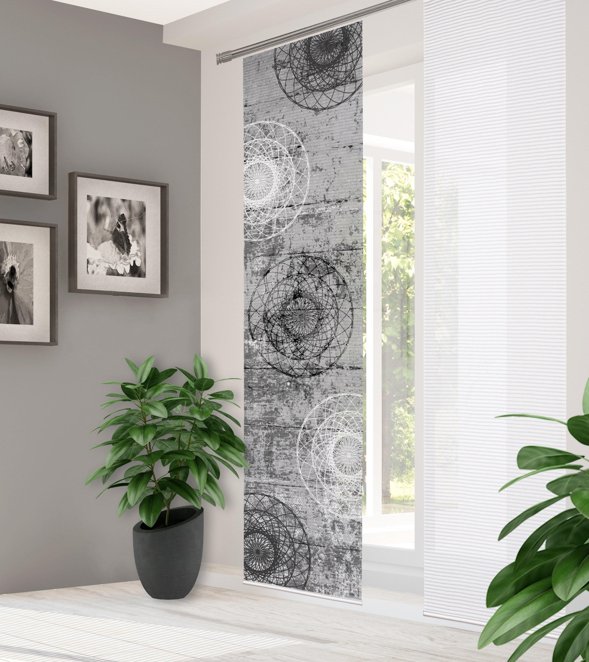 HOME in green Schiebegardine "MANDOSA" Paneelwagen 1 Stk. tlg. DIGITALBEDRU günstig online kaufen