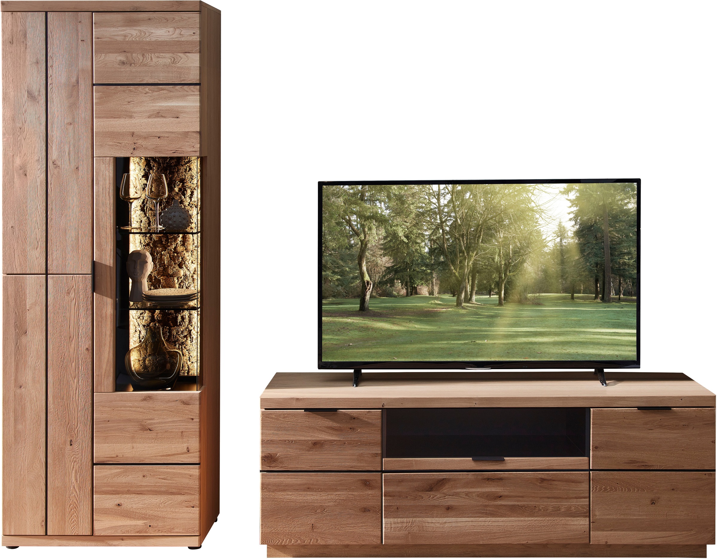 Innostyle Vitrine »Donna Vitrine, 75x207x42 (BxHxT)« 1 Stk. tlg. Beleuchtung  bestellbar, 3 türig, Echtkork Absetzung, L/R verwendbar