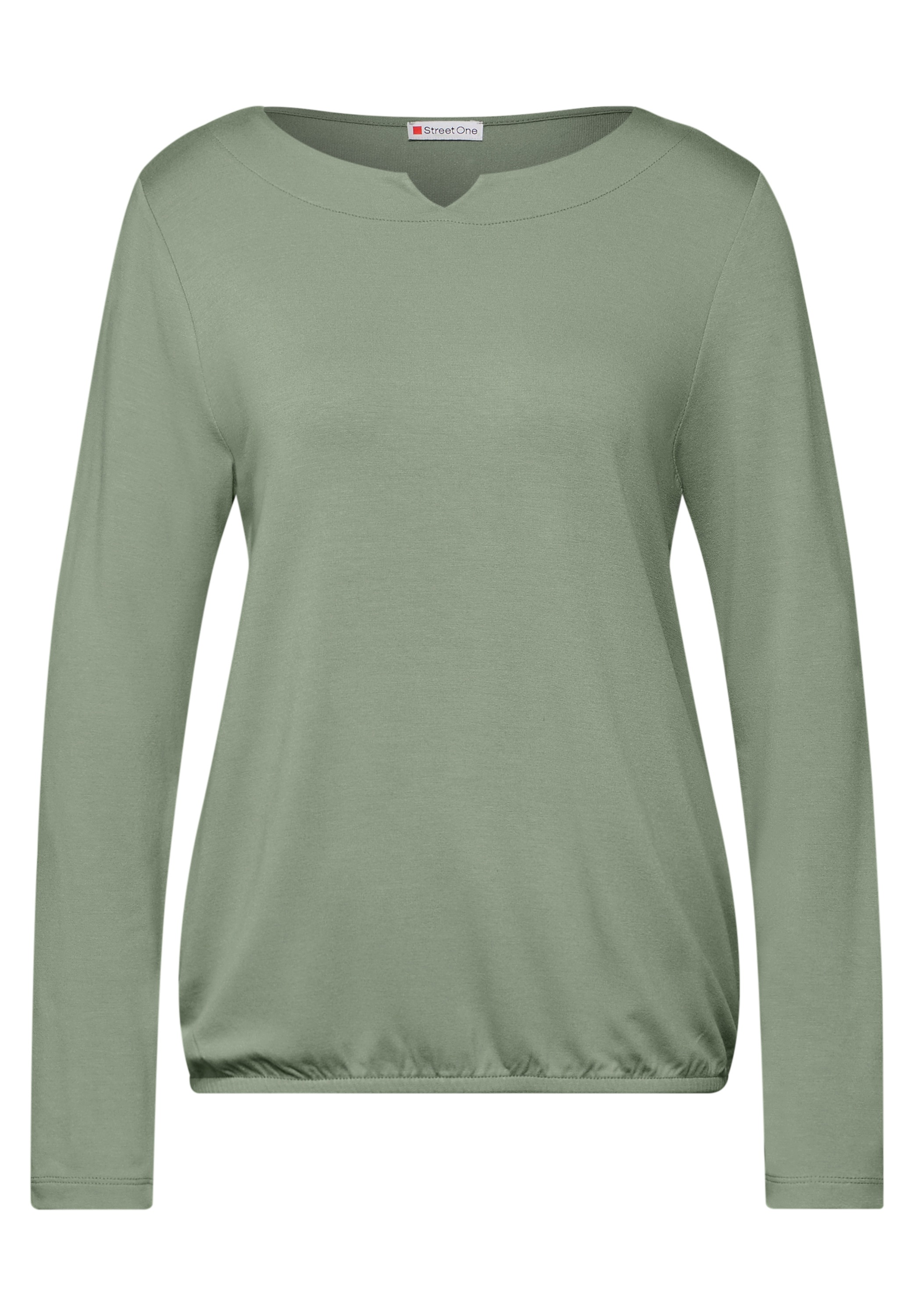 STREET ONE Langarmshirt, mit Elastiksaum