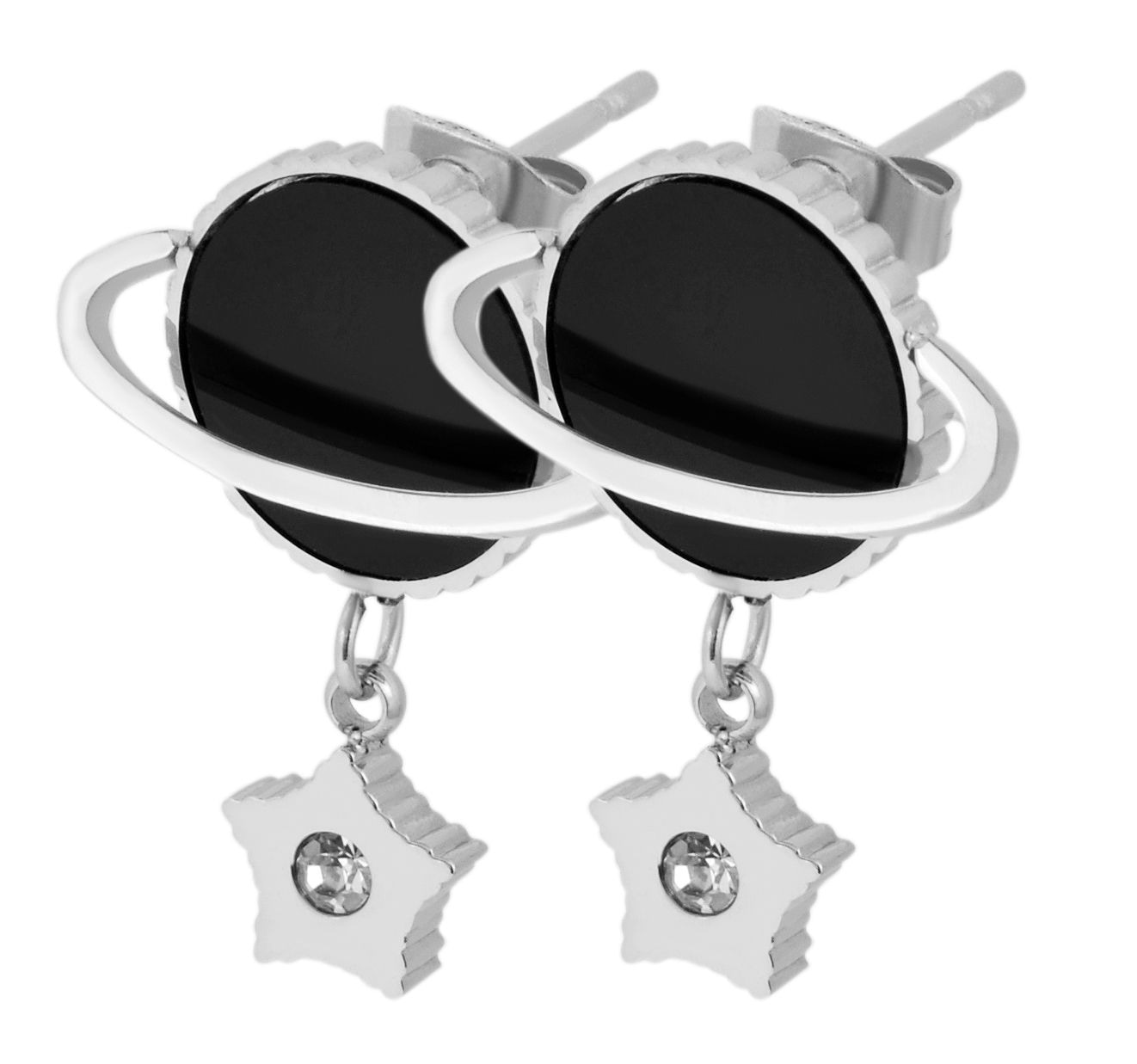 Adelia´s Paar Ohrhänger »Damen Ohrringe – Ohrstecker Planet aus Edelstahl mit Strass« Ideal als Geschenk – dezent und elegant