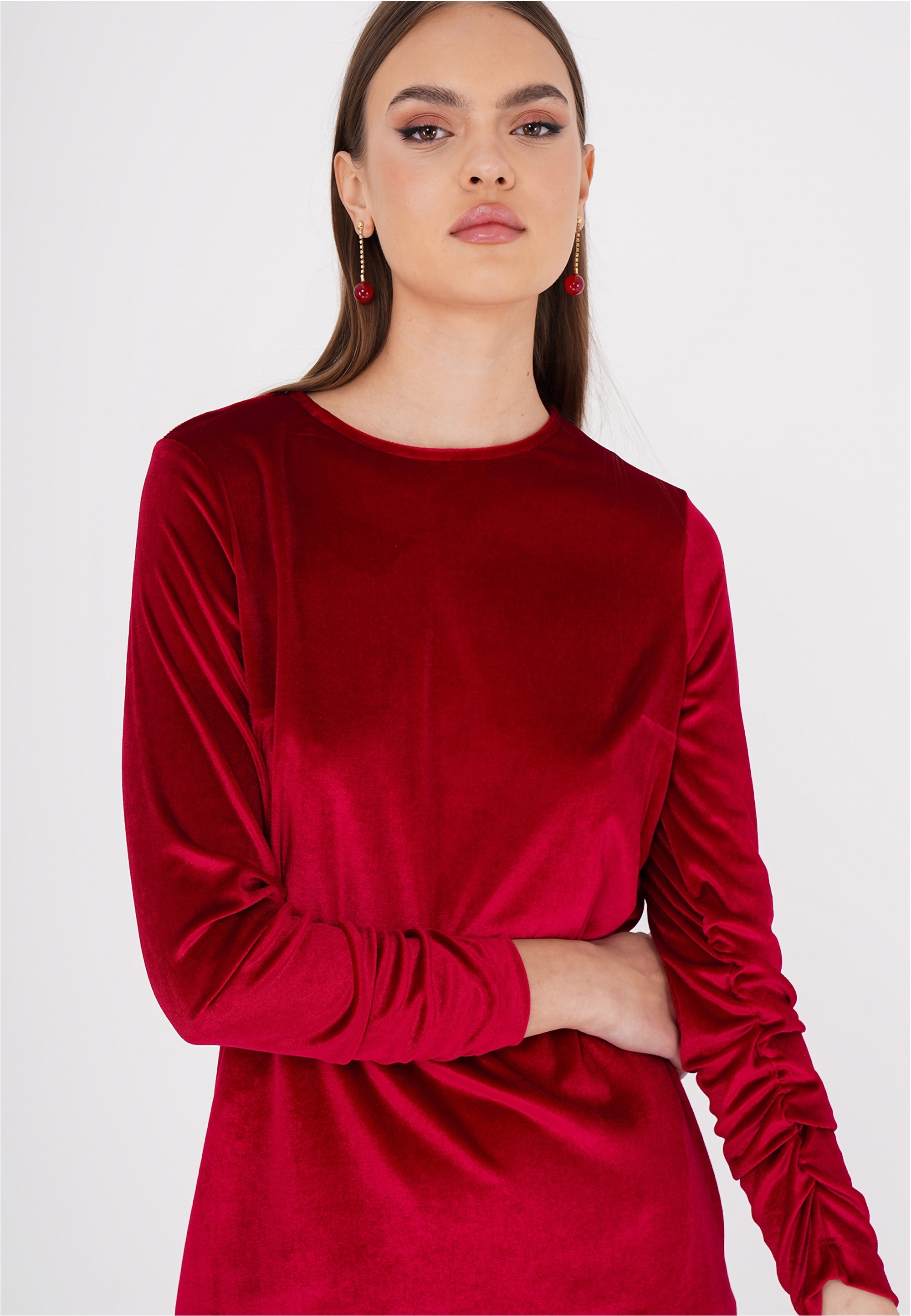 freshlions Jerseykleid »Sinah«, mit samtiger Optik