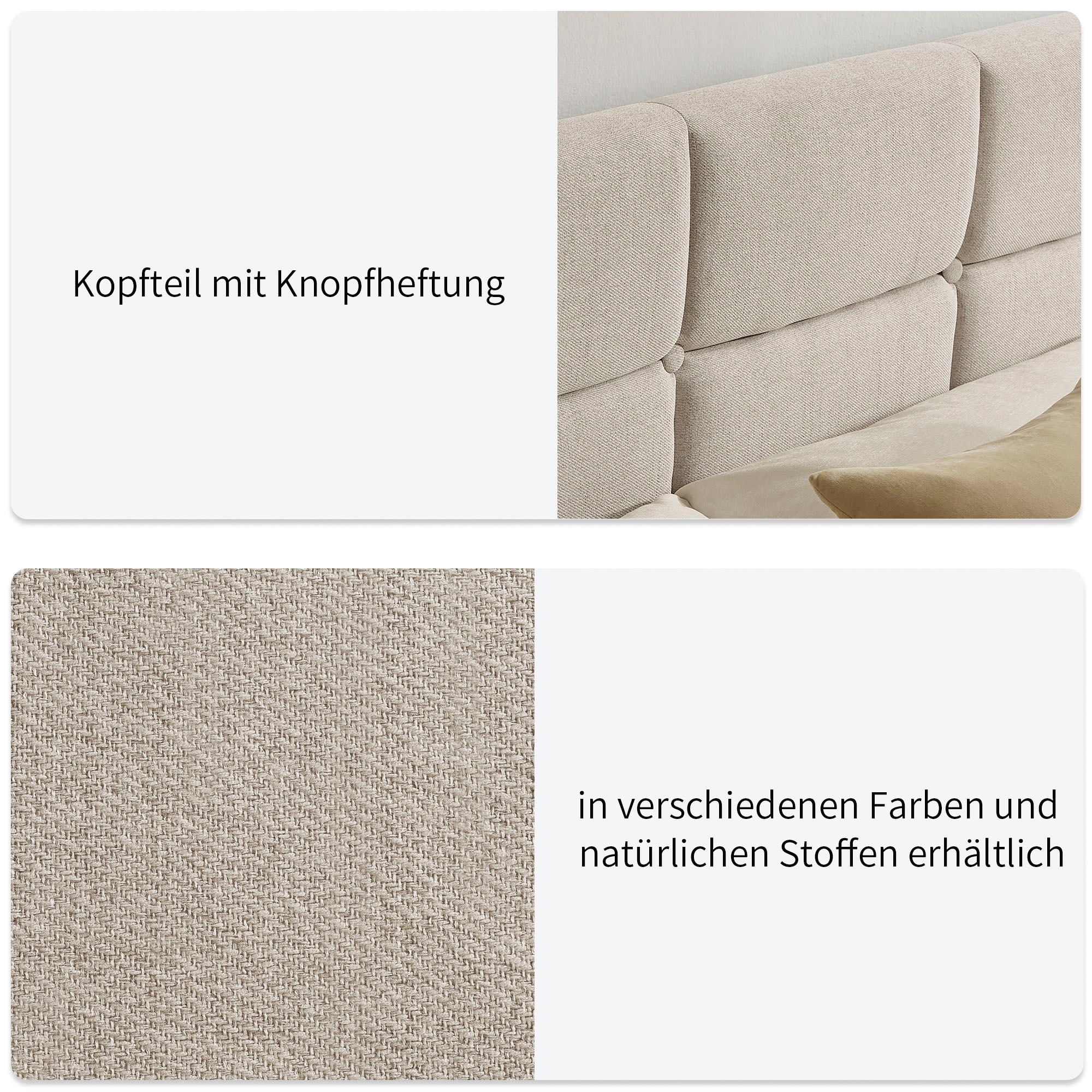 INOSIGN Boxbett »Fillmore inkl. Bettkasten, Liegefläche 180x200 cm, in Boxspring-Optik«, inkl. Topper, erhältlich in verschiedenen Farben