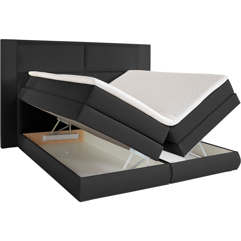 COLLECTION AB Boxspringbett Copenhagen, inklusive Bettkasten und Topper, wahlweise mit LED-Beleuchtung