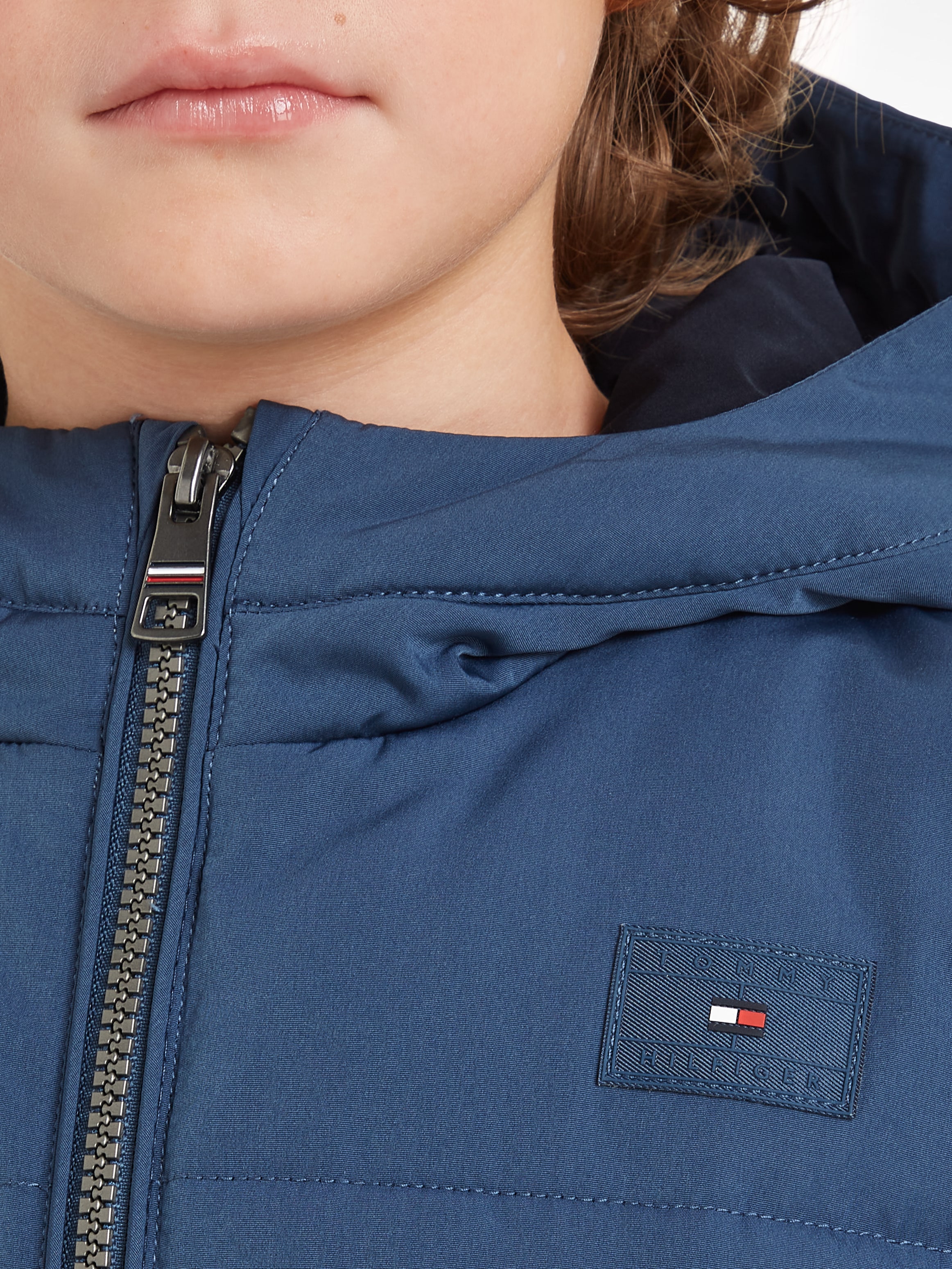 Tommy Hilfiger Steppjacke »MONOTYPE PADDED PUFFER JACKET«, mit Kapuze, Baby bis 2 Jahre, mit Kapuze, Gummizug am Ärmel