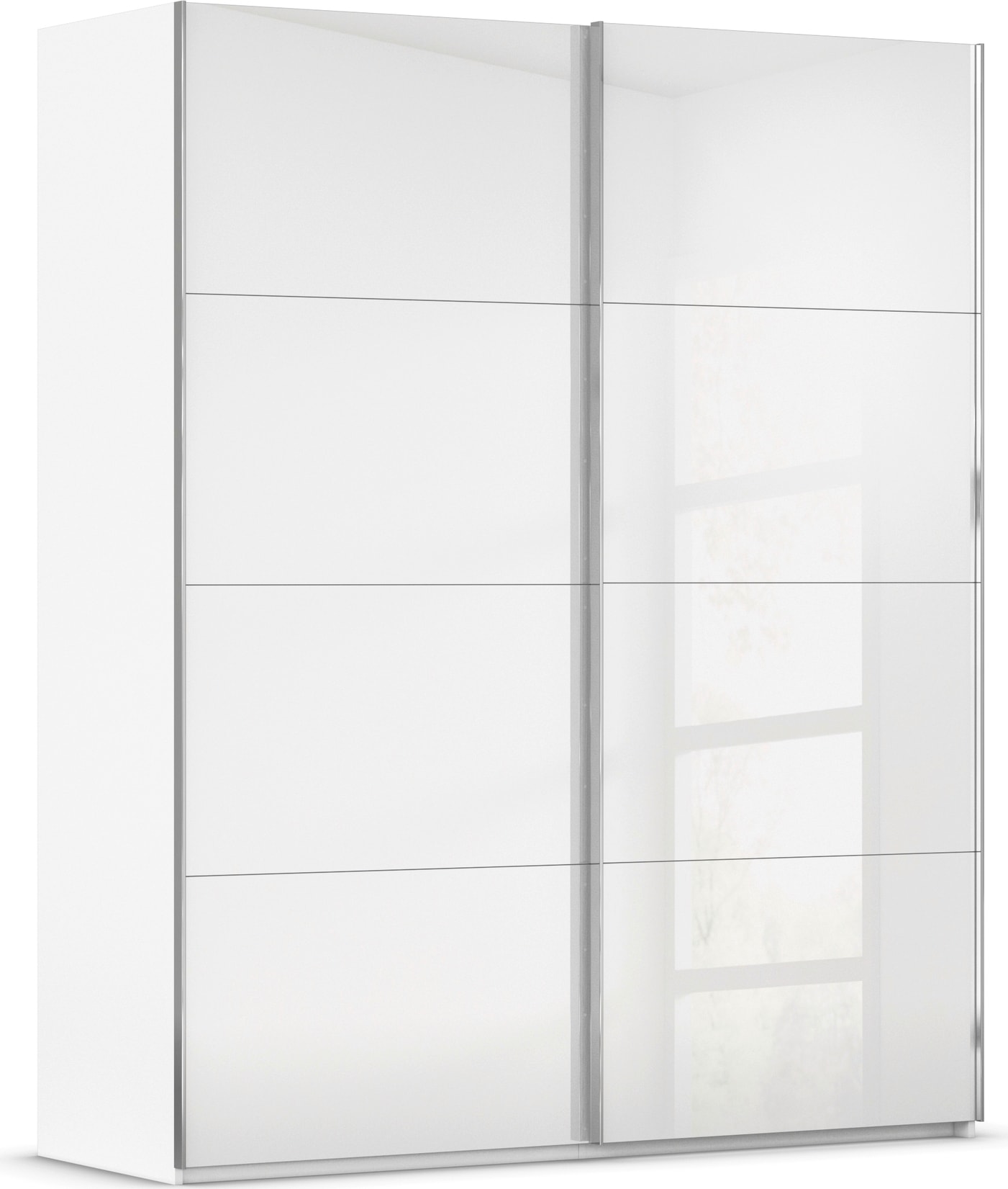 rauch Schwebetürenschrank "Kleiderschrank Schrank Garderobe Schlafzimmerschrank SCALE-FYRA" edle viergeteilte Türen mit Glas-Front viele Farben MADE IN GERMANY