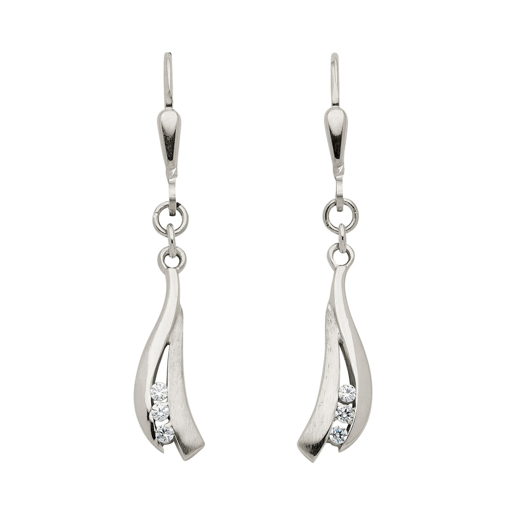Adelia´s Paar Ohrhänger »333 Weißgold Ohrringe Ohrhänger« mit Zirkonia Goldschmuck für Damen