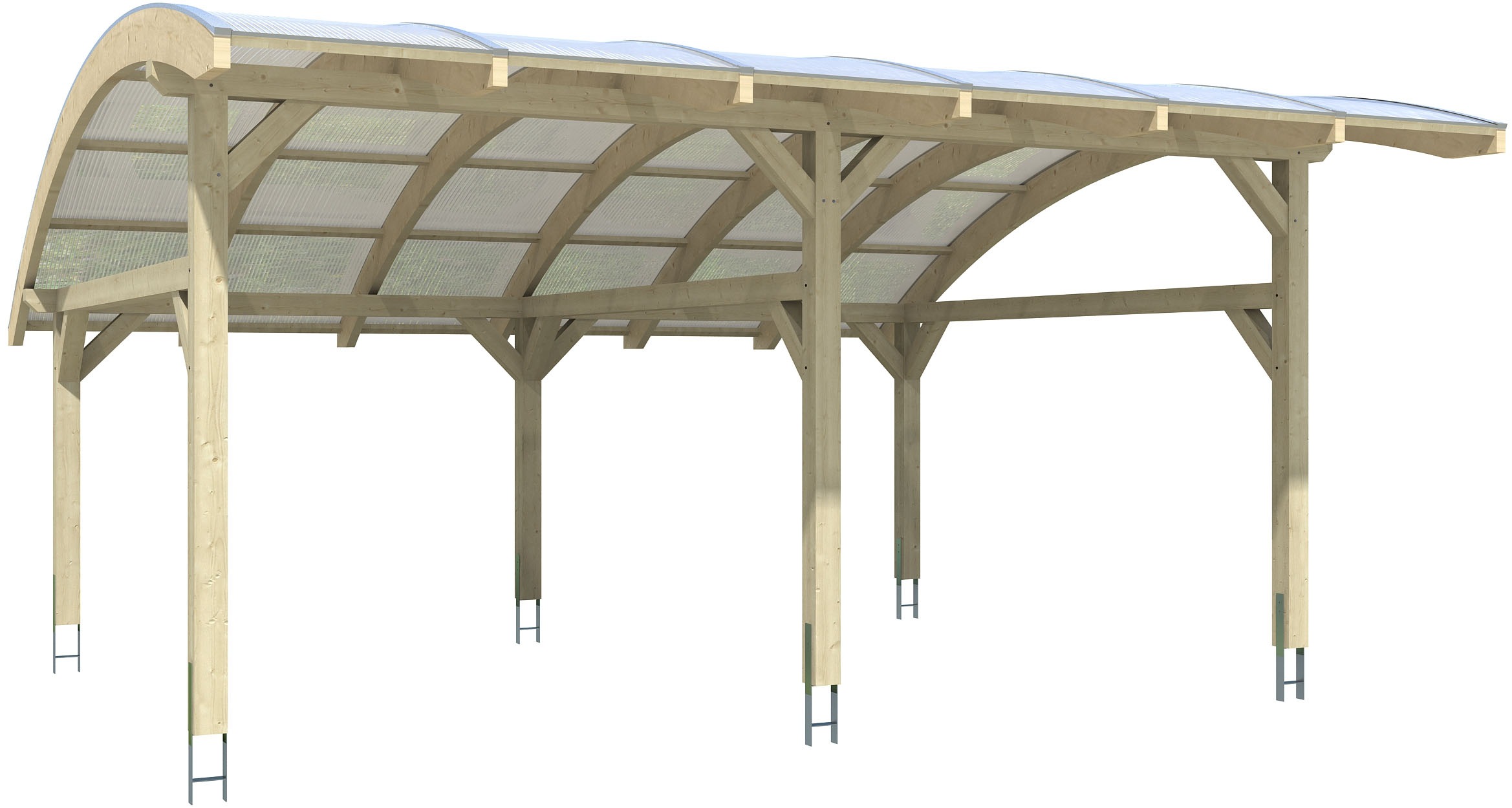 Skanholz Doppelcarport »Schwaben«, Leimholz-Fichte, 285 cm, Nussbaum, 648x630cm