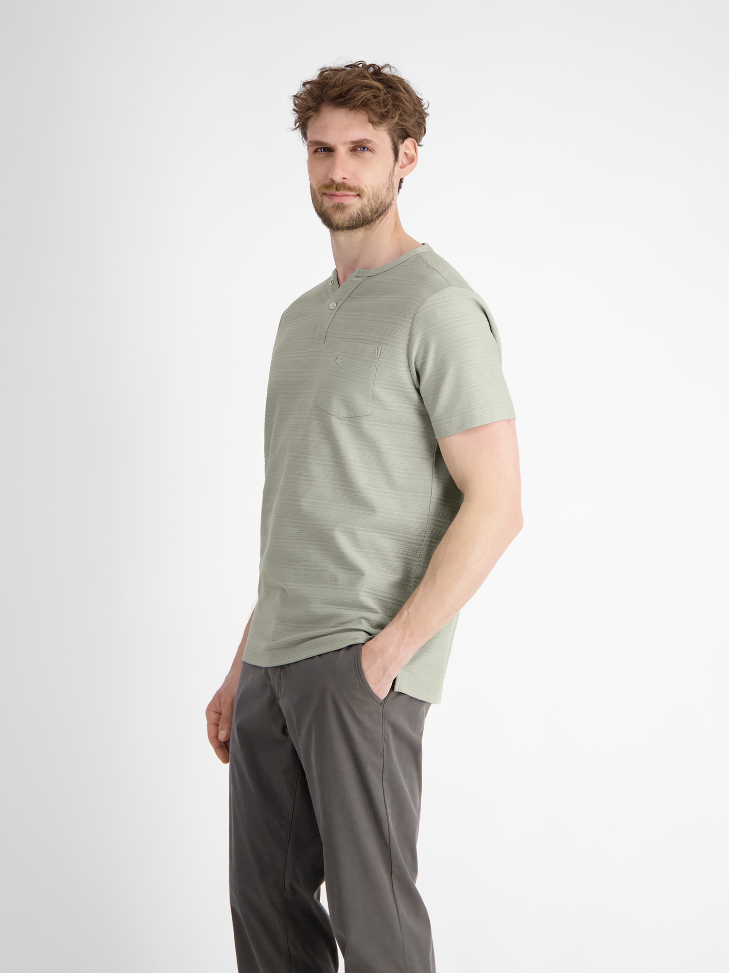 LERROS Henleyshirt »LERROS Serafino-Shirt, sommerlich-tonal gestreift«