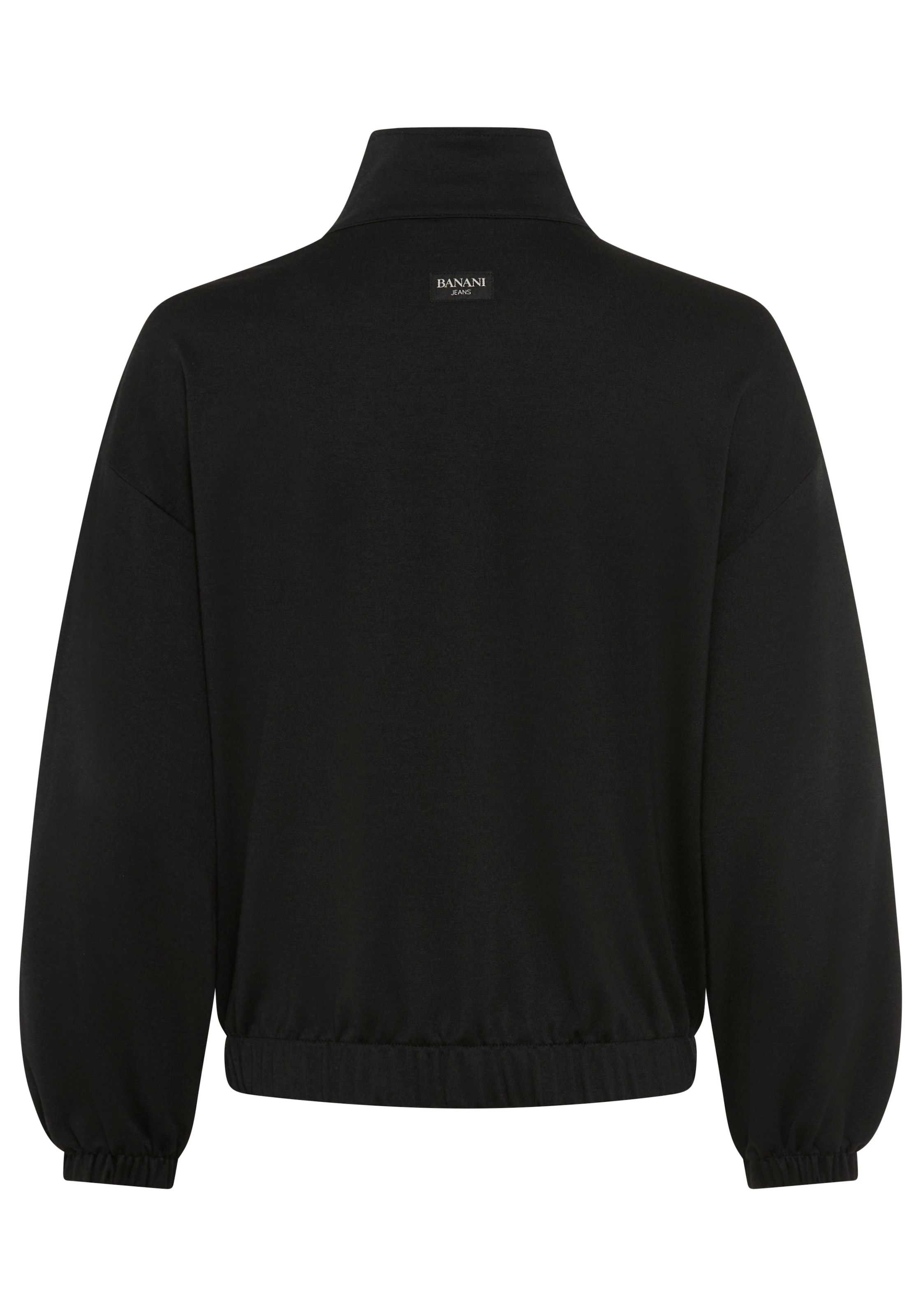 Bruno Banani Sweatjacke »in modischer Blouson-Form« und eleganten Knöpfen, hüftlange Schnittform, mit Stehkragen