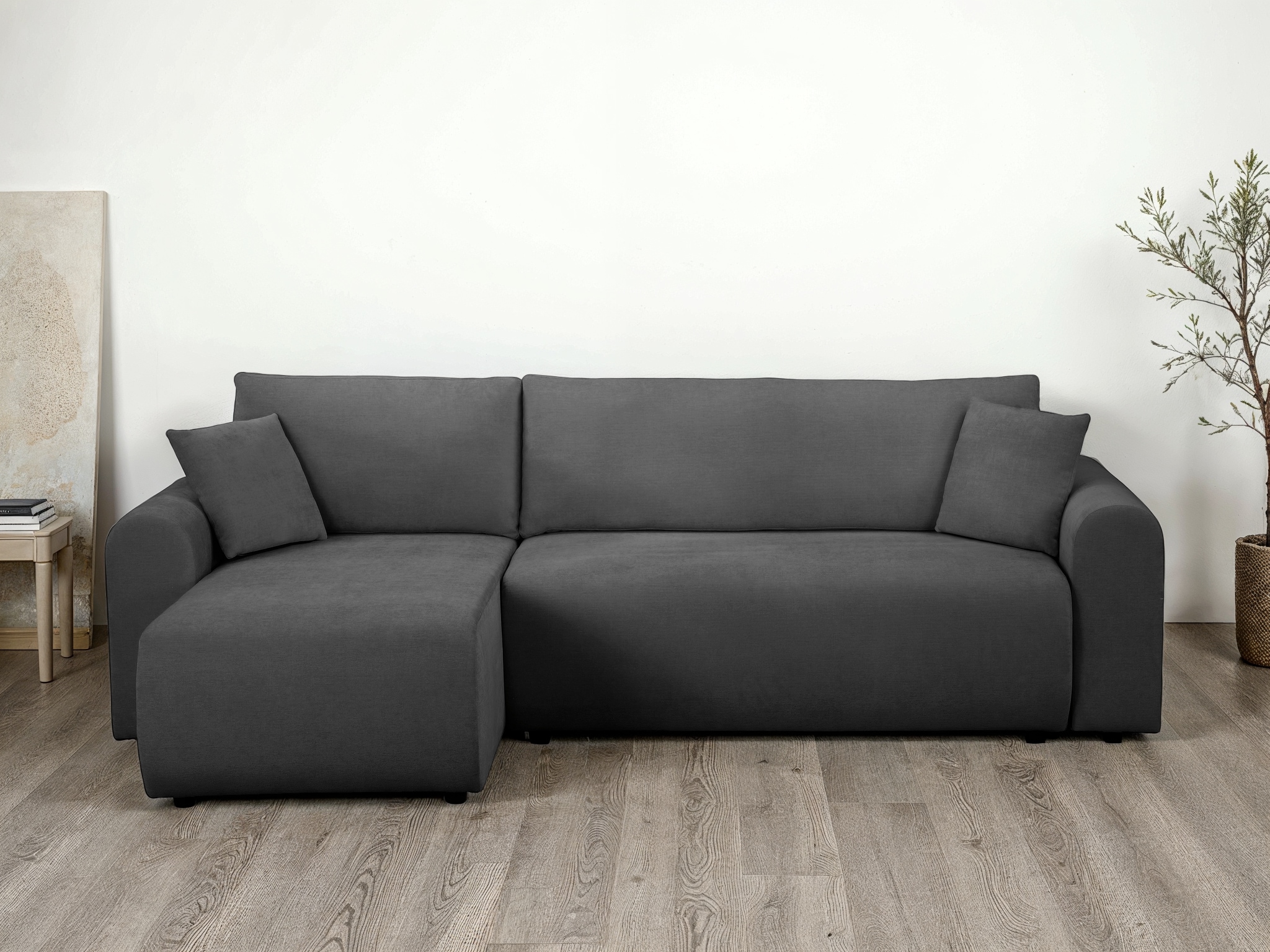 OTTO home Ecksofa »JONAA, 241cm, L-Form, Schlafsofa, Boxspringfederung, Dauerschläfer« 133/200cm, Recamiere links/rechts, Bettkasten, Cord u. Struktur