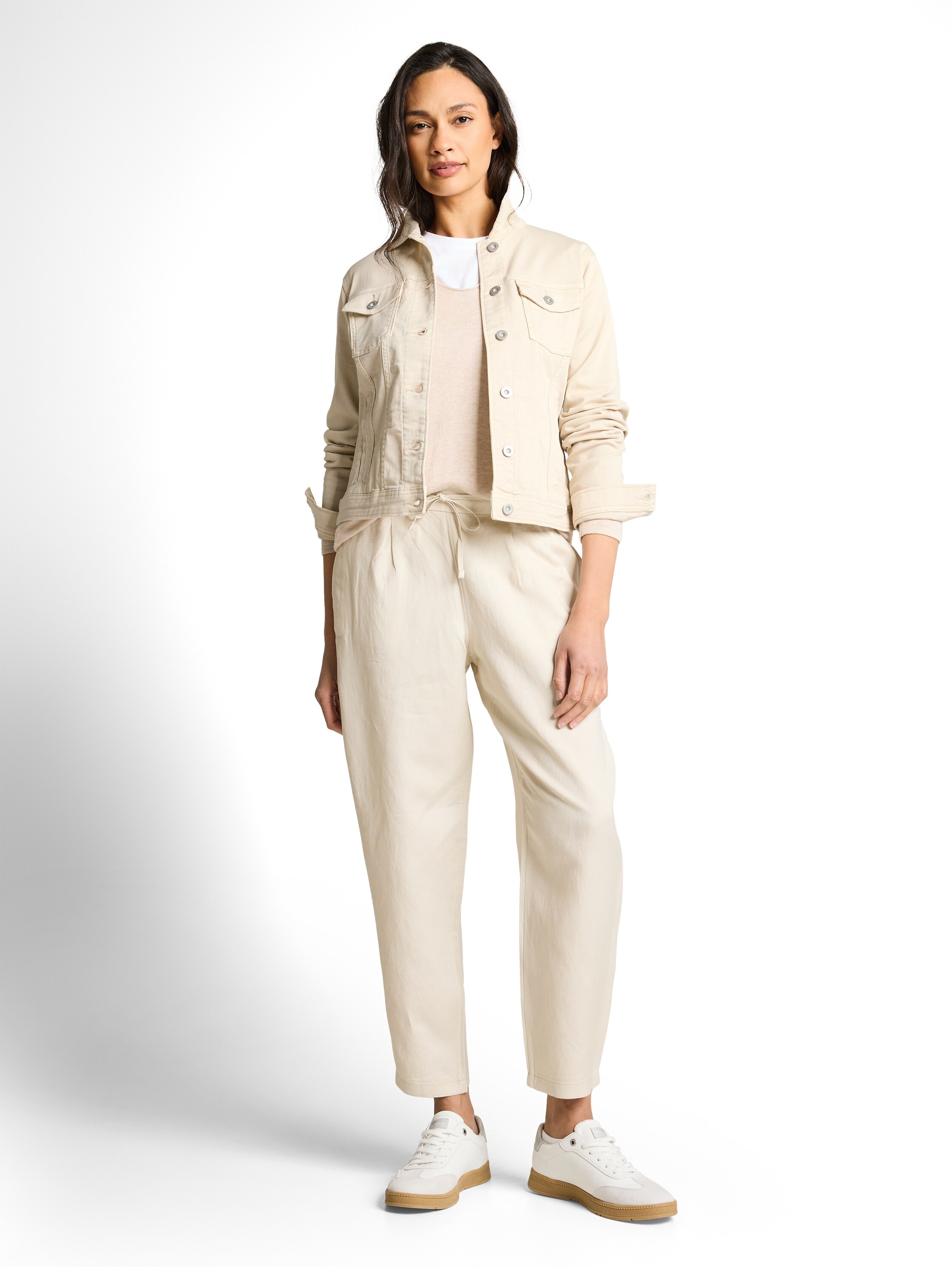 TOM TAILOR Jeansjacke ohne Kapuze mit Knopfleiste und Stretch