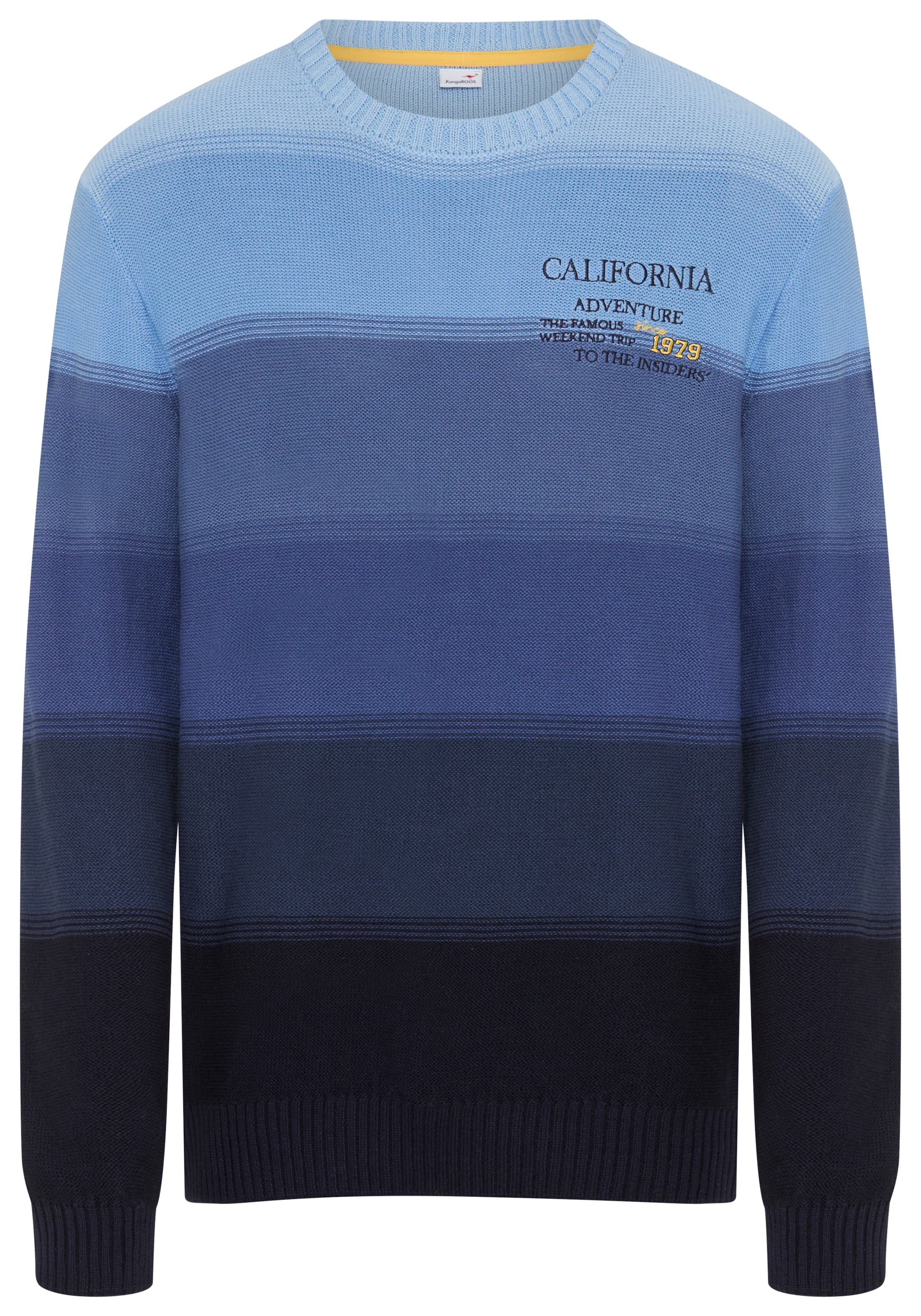 KangaROOS Strickpullover mit Rundhalsausschnitt, Regular Fit, aus Baumwolle, Langarm