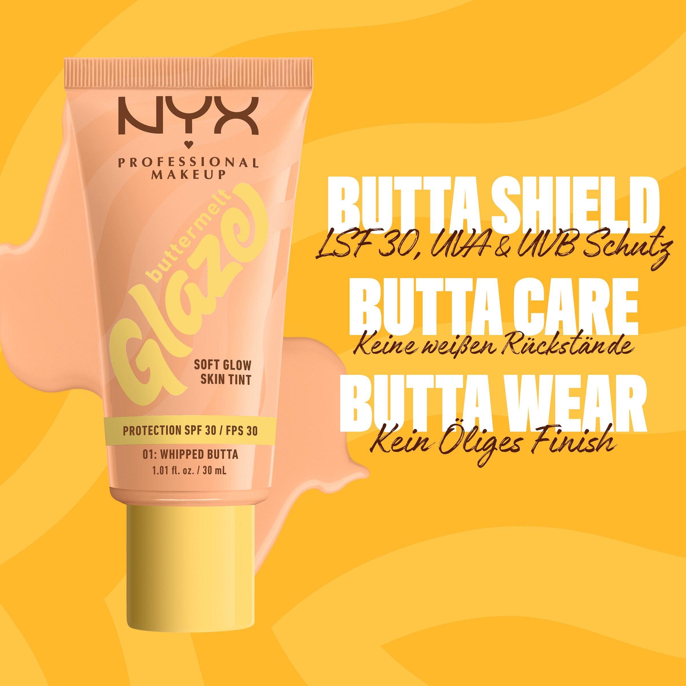 NYX Foundation »NYX Professional Makeup Buttermelt Glaze Foundation LSF 30«