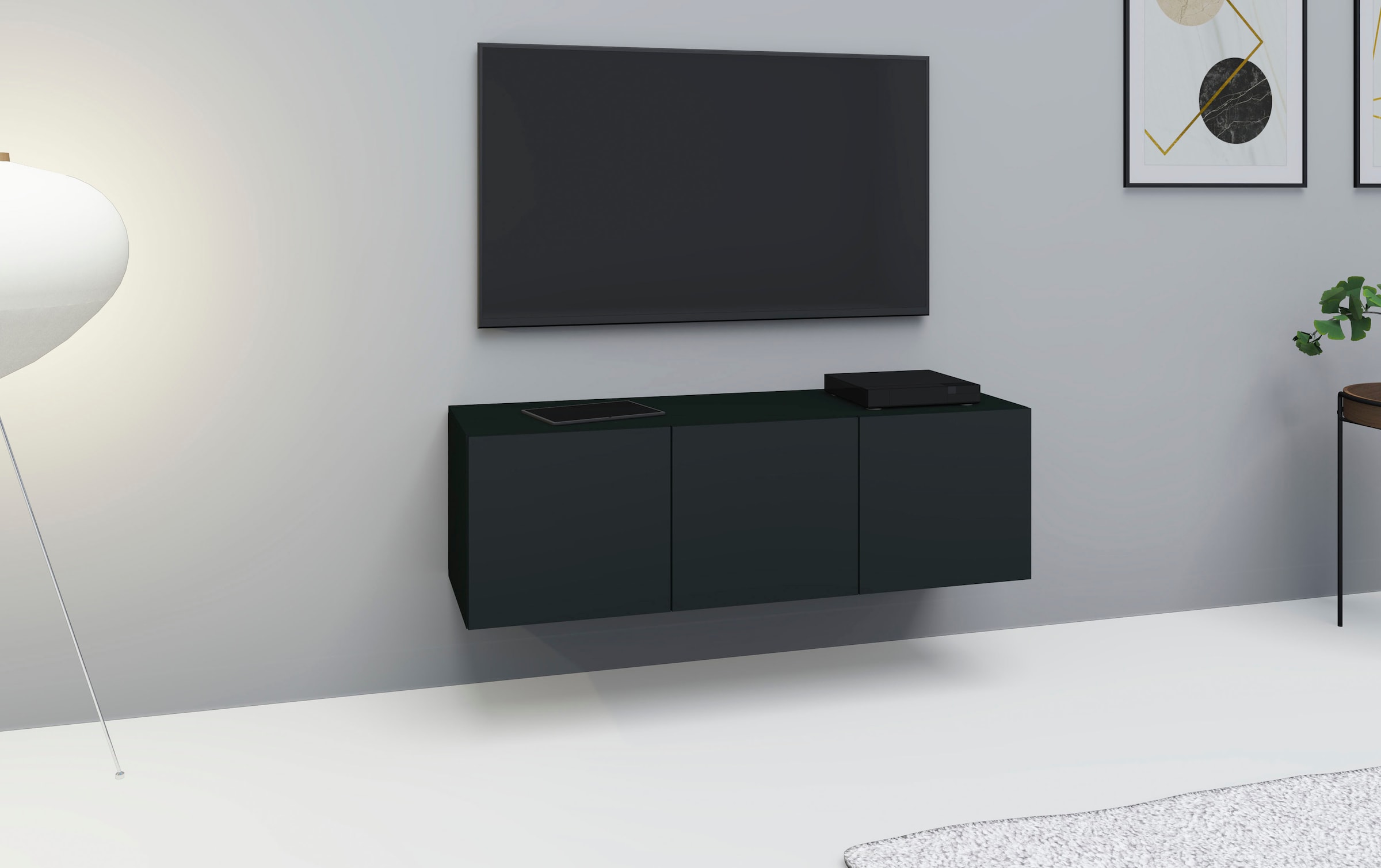 borchardt Möbel Lowboard "Vaasa, Konsole, Hängeschrank mit 3 Türen" Breite 114 cm, nur hängend