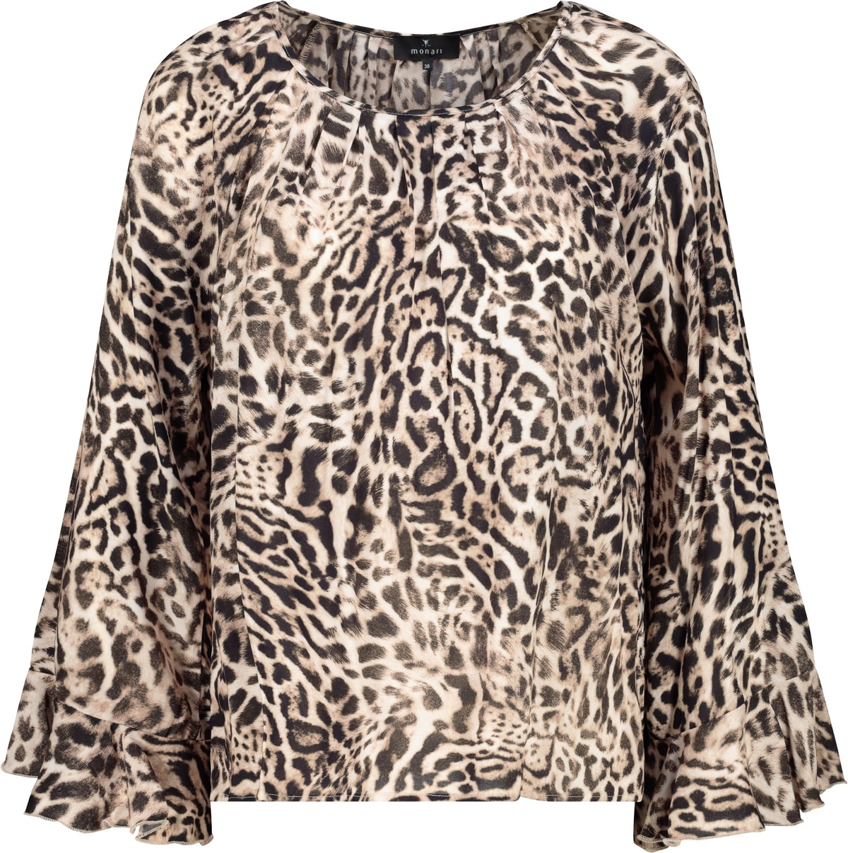 Monari Langarmbluse »Bluse Leodruck allover« Regular fit mit Leo-Print