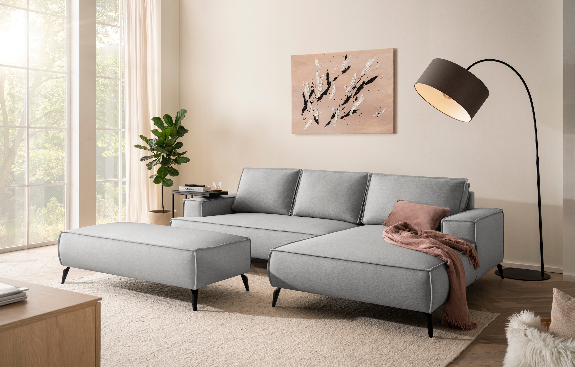 Home affaire Sitzgruppe "TVINNU, Polsterecke L-Form, Schlaffunktion, mit Ho günstig online kaufen