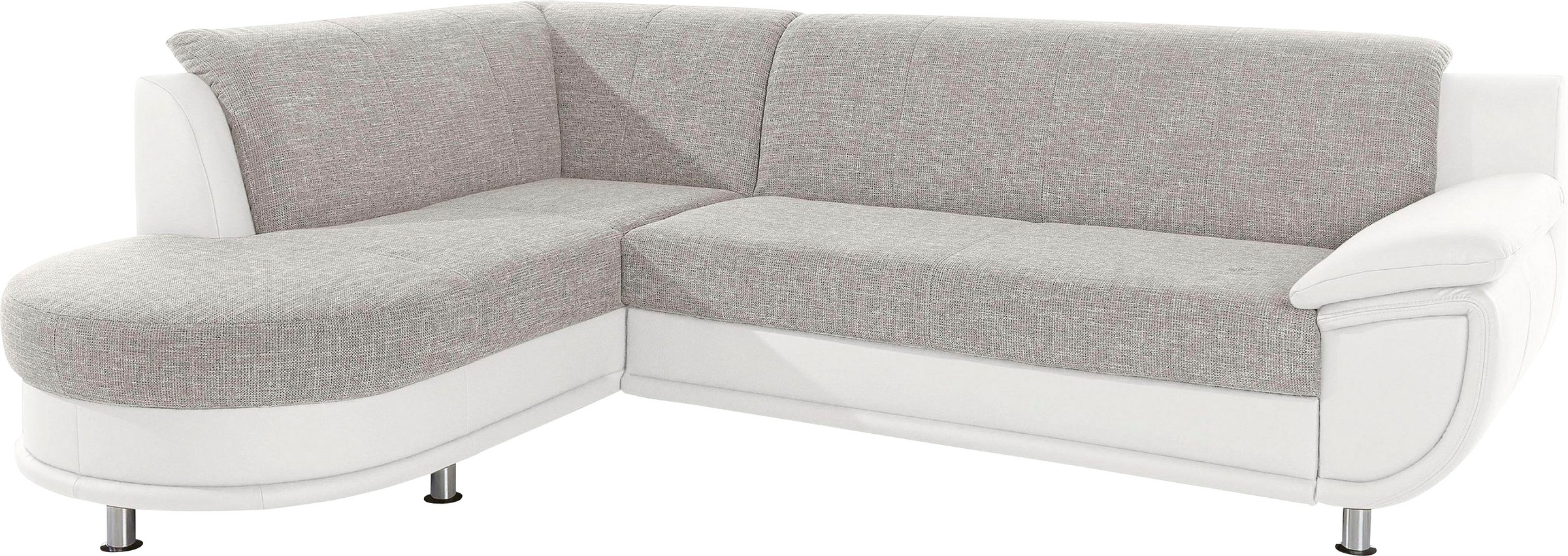 TRENDMANUFAKTUR Ecksofa »Rondo 3, zeitlos und bequem, Materialmix, breite Armlehnen, L-Form«, wahlweise mit Federkern für mehr Komfort, wahlweise mit Bettfunktion