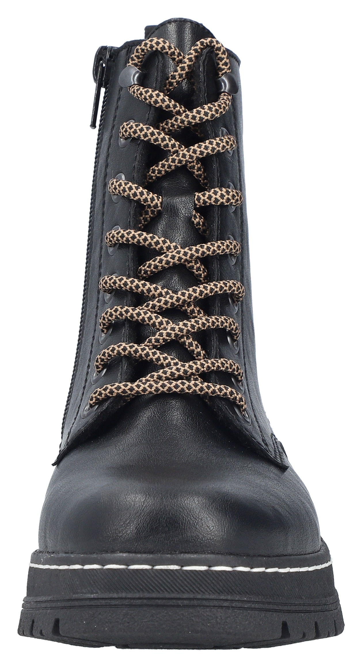 Rieker Schnürstiefelette, Schnürboots, Plateauboots, Profilsohle, mit Innenreißverschluss