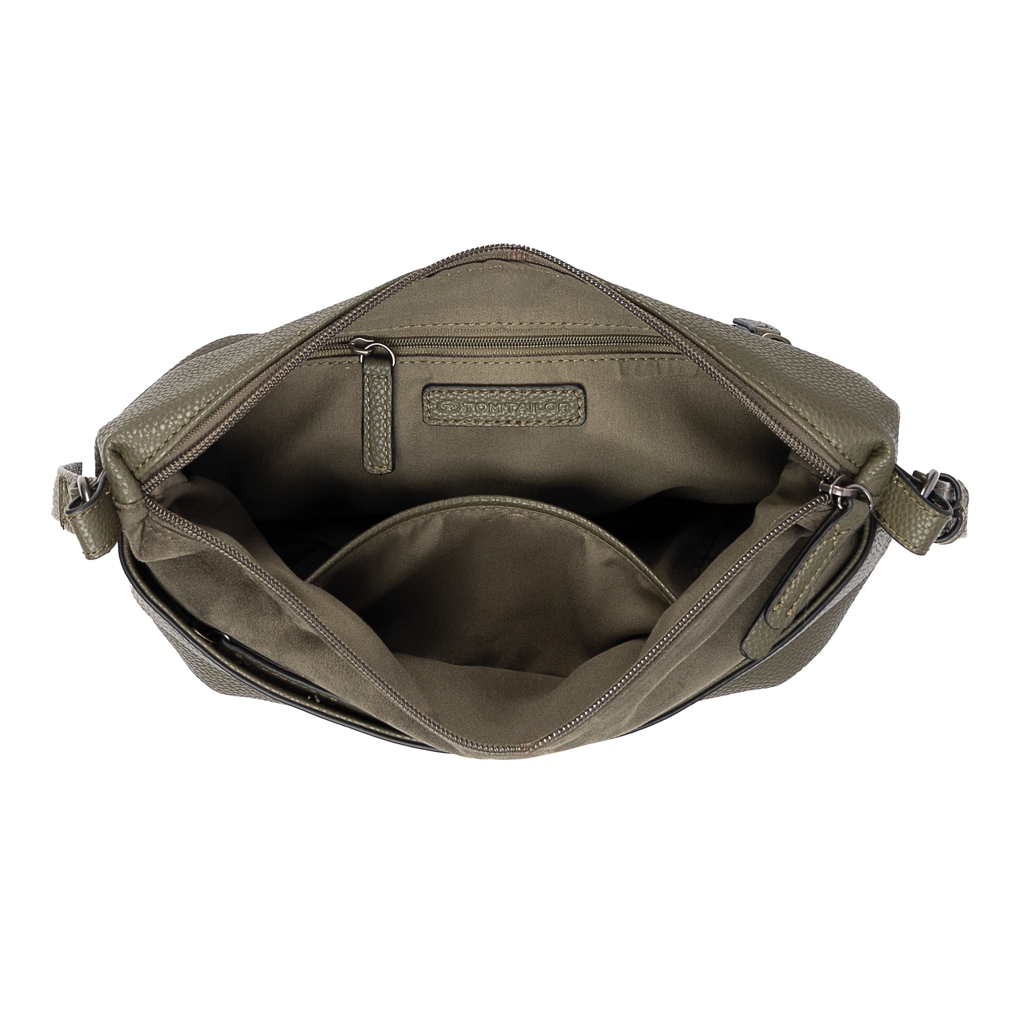 TOM TAILOR Handtasche »Miha«, weiches Veloursimitat mit soft genarbtem Lederimitat und viel Platz