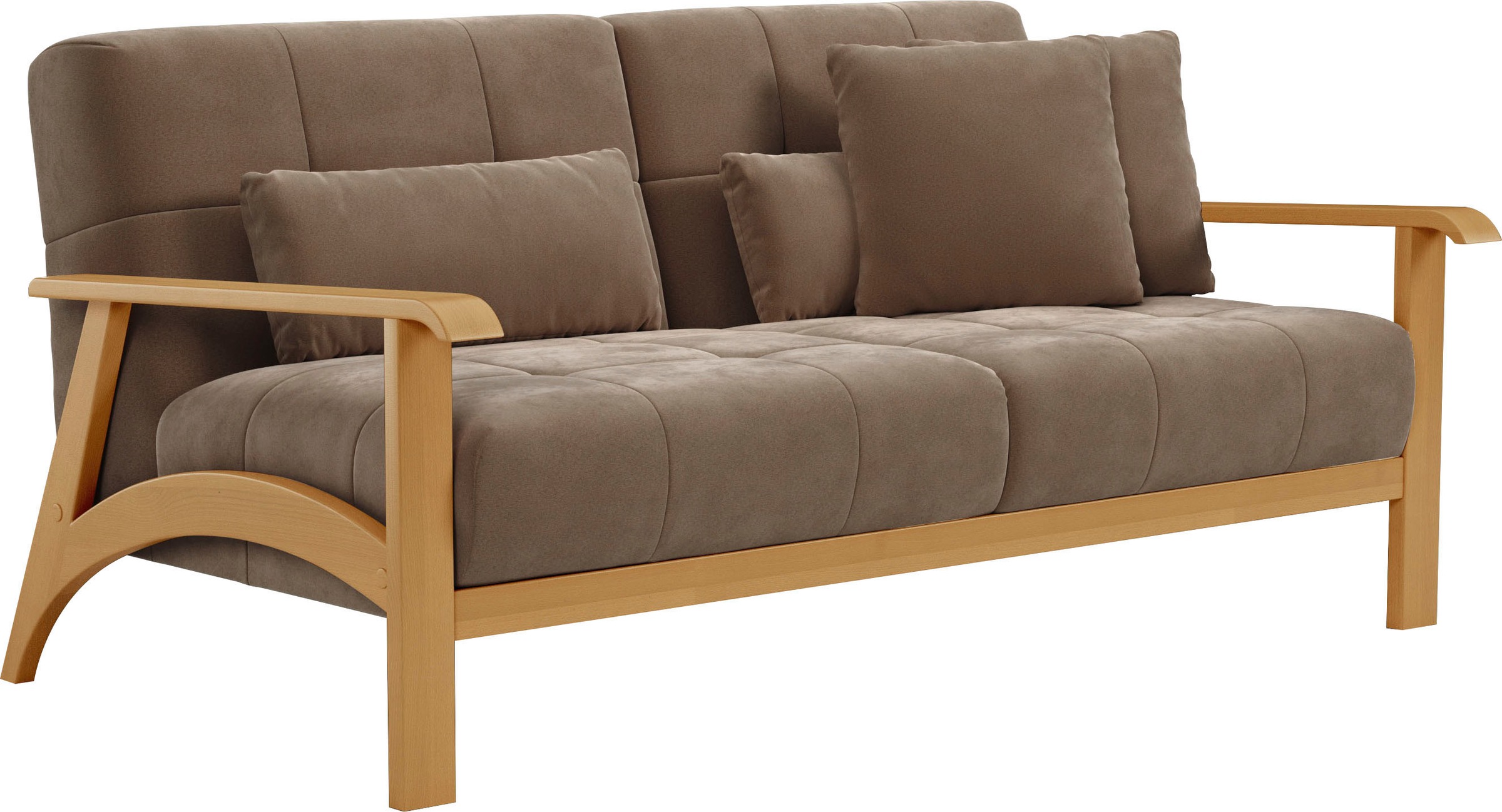 sit&more 2,5-Sitzer »Billund«, Armlehnen aus eichefarbigem Buchenholz, verschiedene Bezüge und Farben