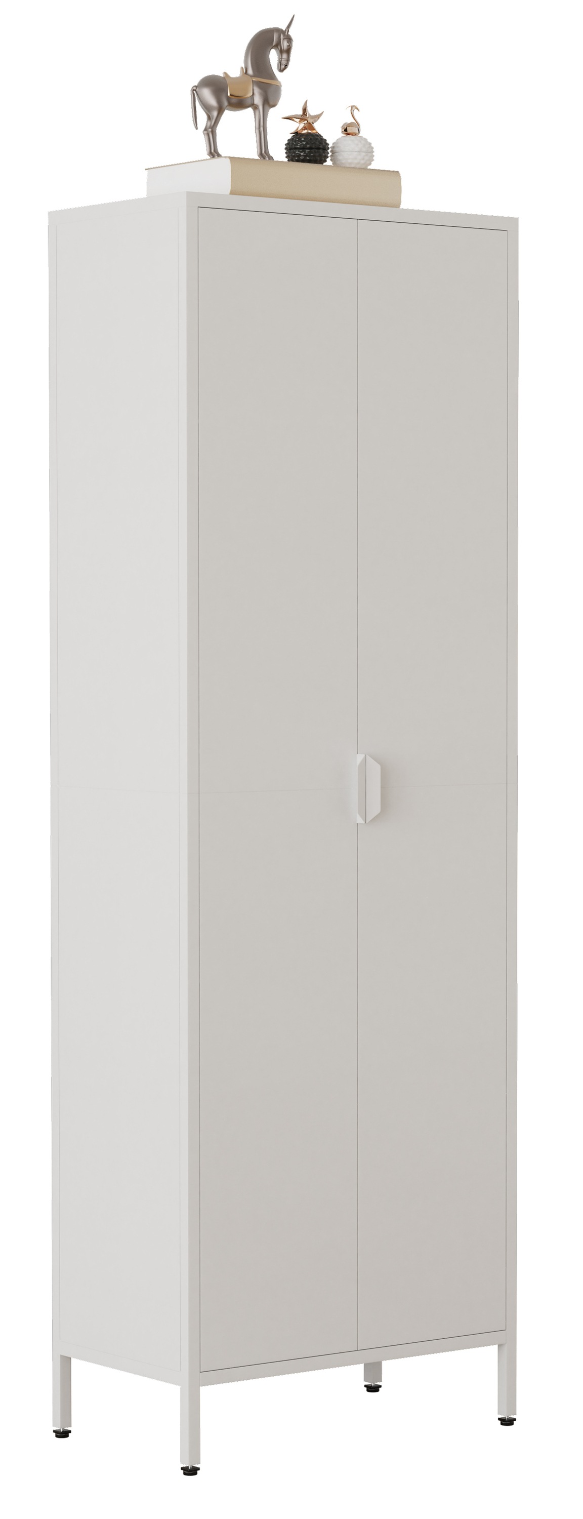 VCM Aktenschrank »VCM Büroschrank mit 4 Fächern | Bücherschrank | Metallschrank | Maße ca. H. 180 x B. 60 x T. 35 cm - Flokas XL«, (1 St.)