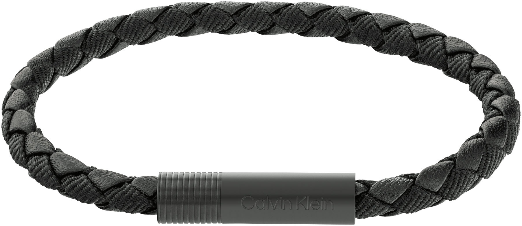 CALVIN KLEIN Herren Armband "VELOCITY", 19,5cm, Edelstahl Leder, schwarz, Edelstahl, Leder, Armbänder