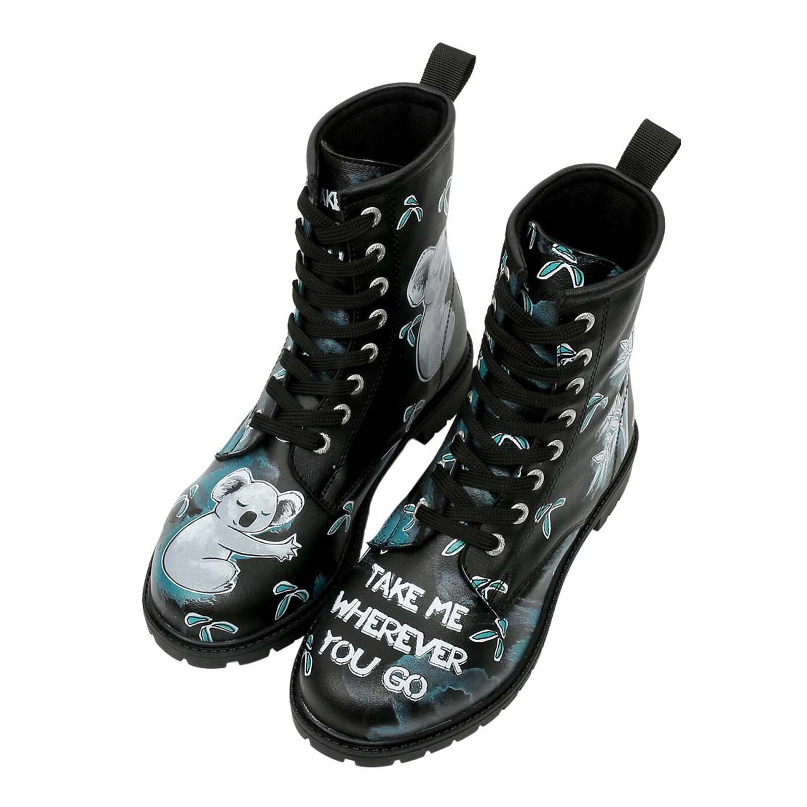 DOGO Schnürboots "Black Longe Boots Schnürstiefel Cat Lovers Damen Stiefele günstig online kaufen