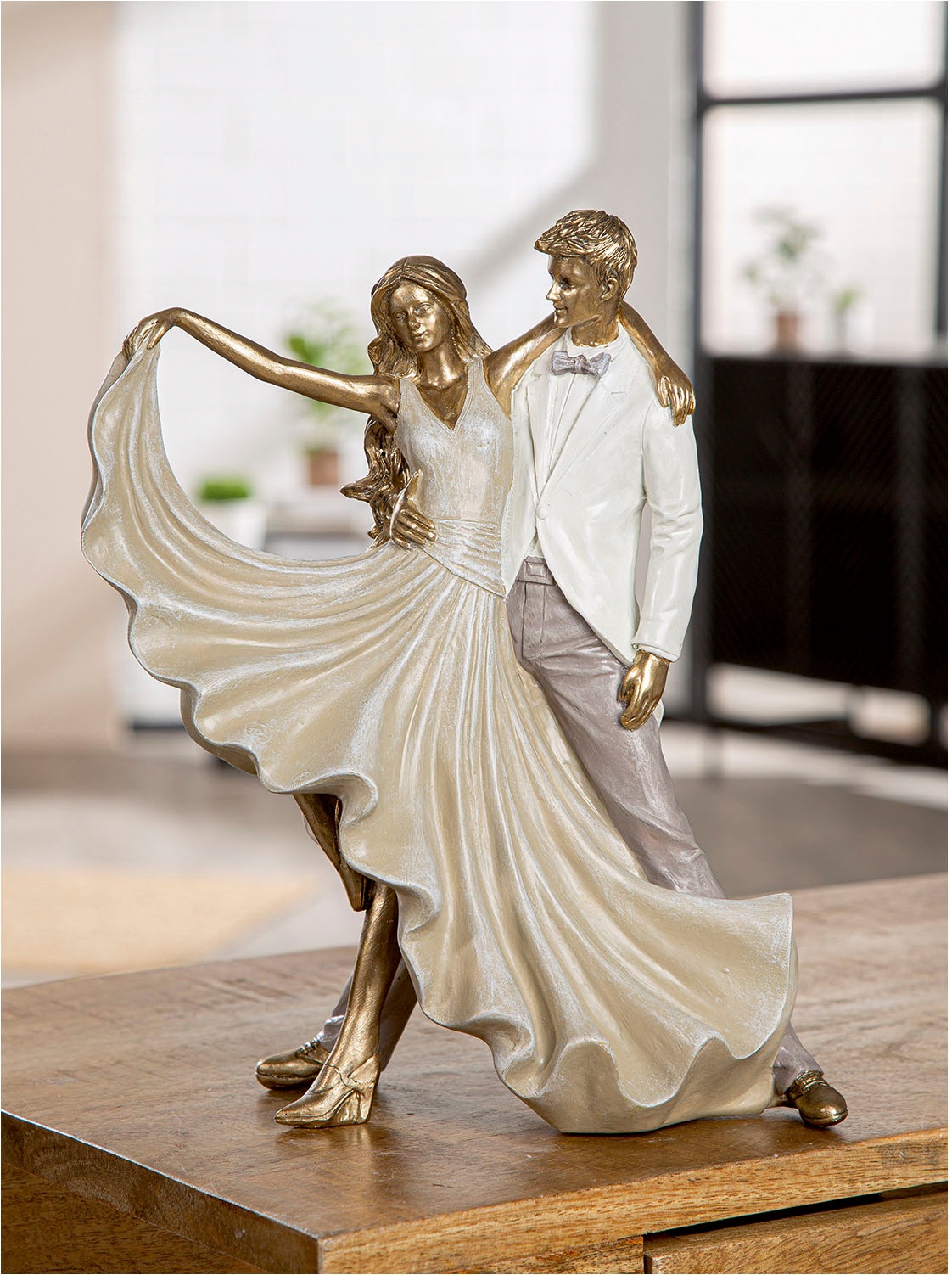 GILDE Dekofigur "Figur Tänzer Salsa goldfarben" günstig online kaufen