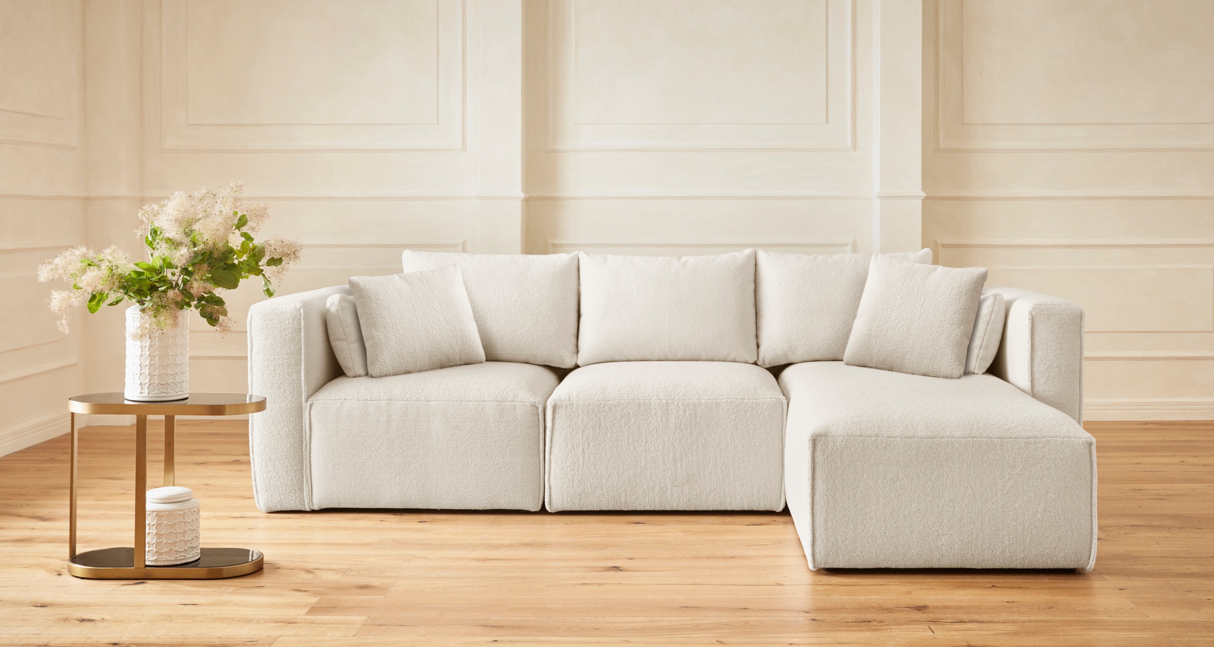 Home affaire Ecksofa »Comfine L-Form«, zusammengesetzt aus Modulen, 3 Bezugsqualitäten und viele Farben