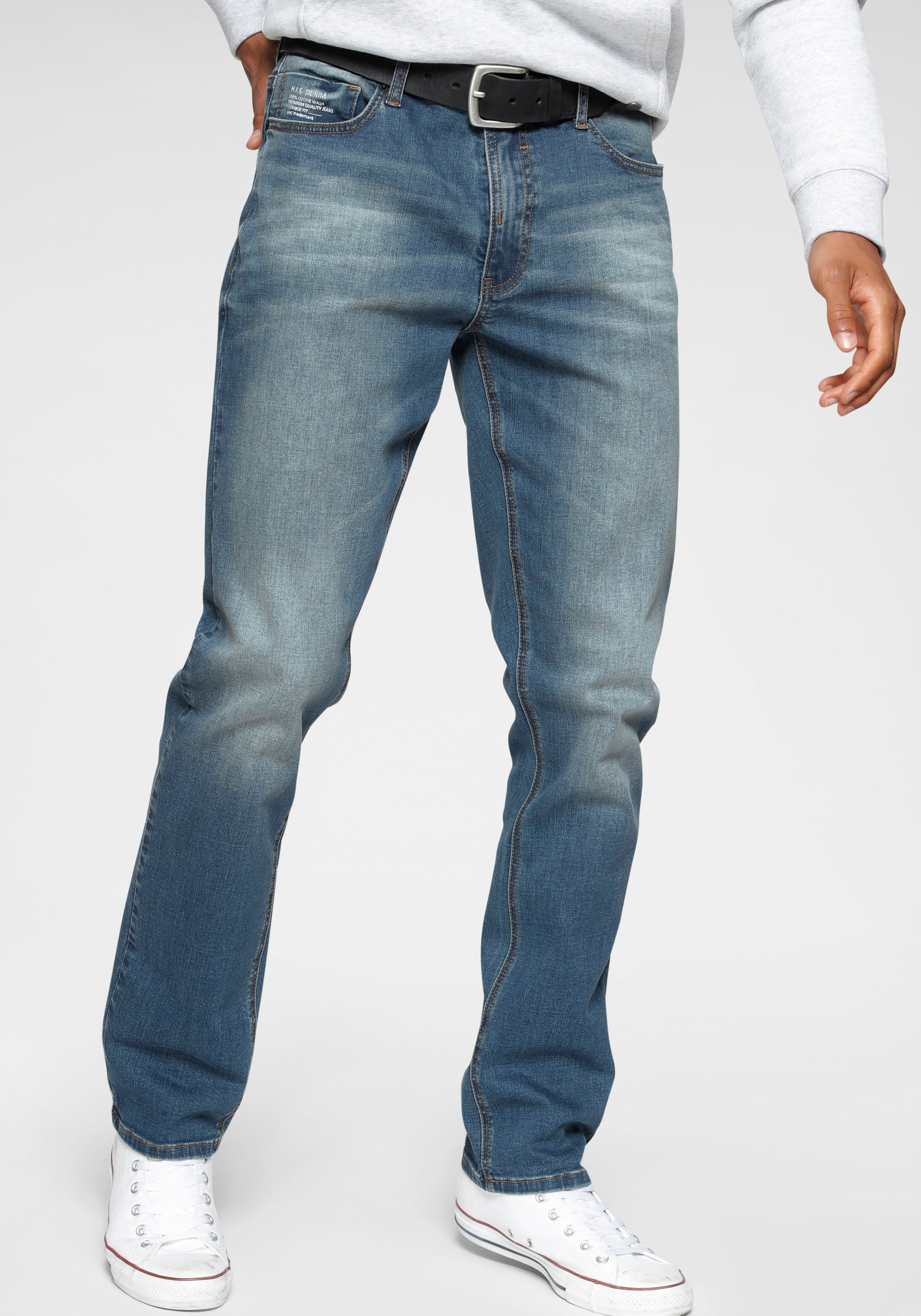 H.I.S Straight-Jeans »DIX«, gerade Beinform, niedrige Leibhöhe, Used-Waschung