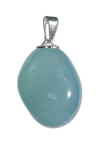 Amulett »Anhänger Trommelsteine«, Blauer Chalcedon Trommelsteinanhänger