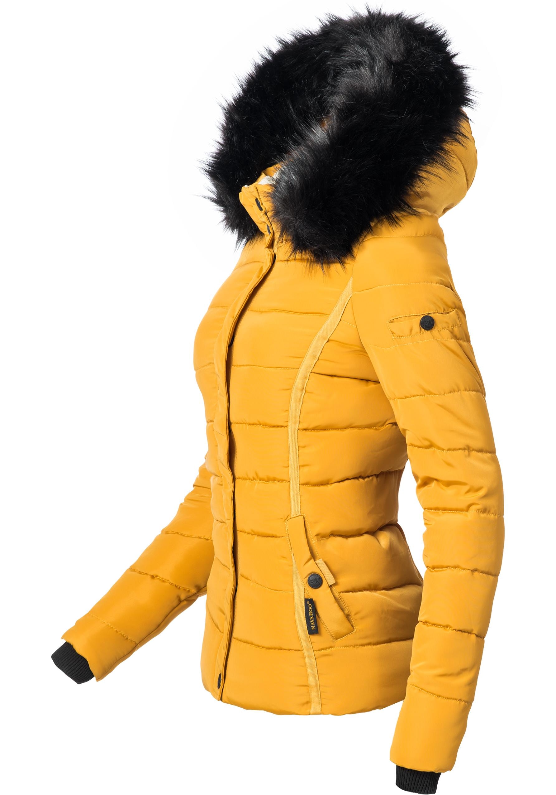 Navahoo Steppjacke »Miamor«, mit Kapuze, hochwertige Winterjacke m. voluminöser Kunstpelz-Kapuze