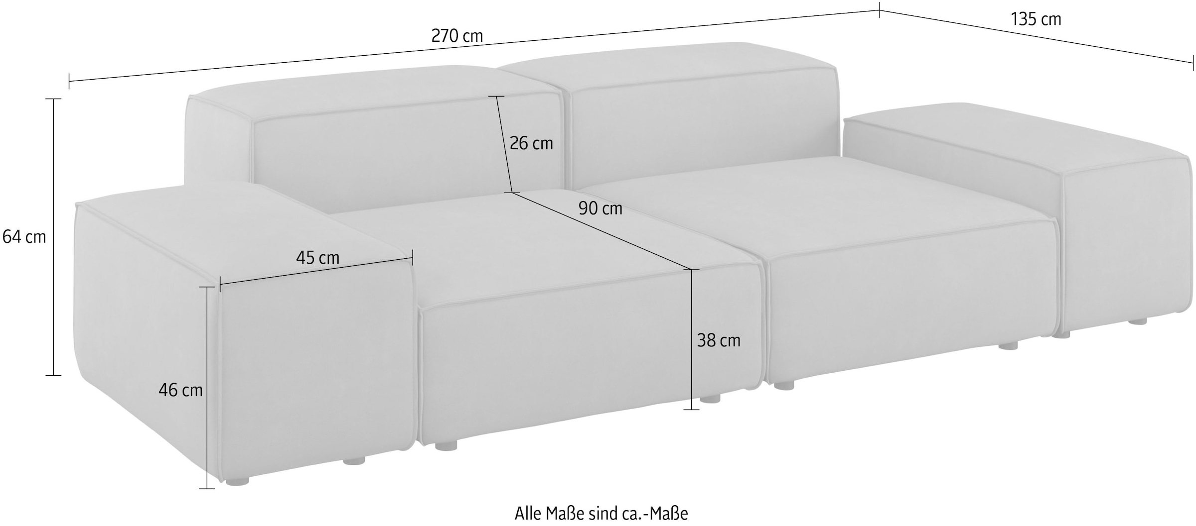 designwerk Big-Sofa »Puzzle, Designsofa für Indoor und Outdoor, bequem, modular«, wasserabweisend und strapazierfähig