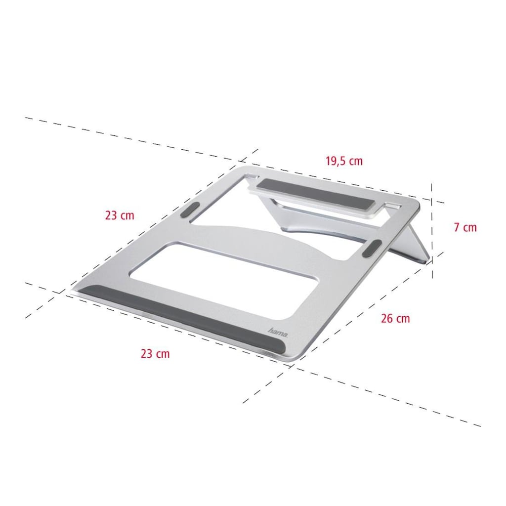 Hama Laptop-Ständer »Notebook Stand "Aluminium", Silber«, bis 39 cm Zoll