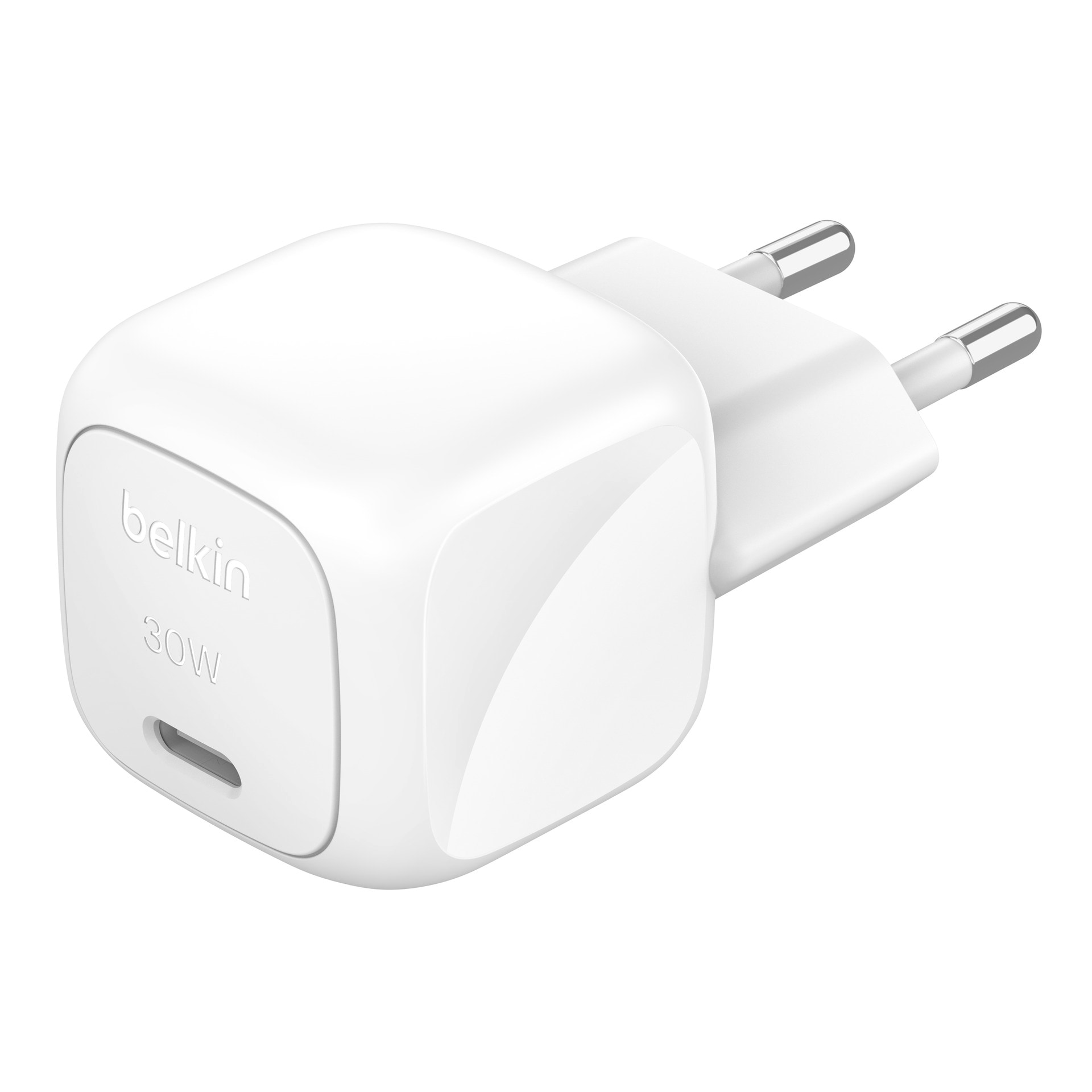 BELKIN USB-Ladegerät "BoostCharge Kompaktes USB-C-Ladegerät 30W und USB-C zu Lightning Kabel", weiß, B:10,21cm H:10,49cm T:3,78cm, Ladegeräte - Kunsts
