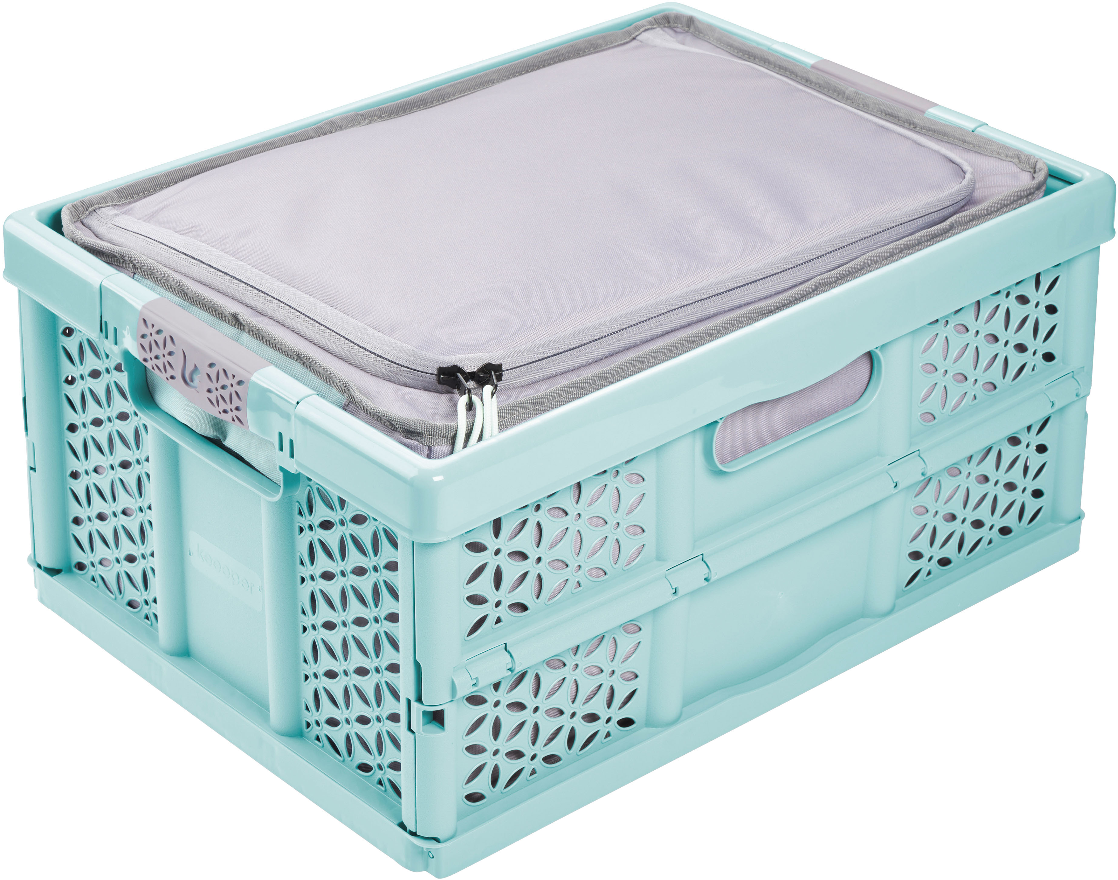 keeeper Klappbox "lea 32l und faltbarere Isoliertasche nea 29l" Soft-Touch-Griffe, zusammenklappbar, wasserabweisend