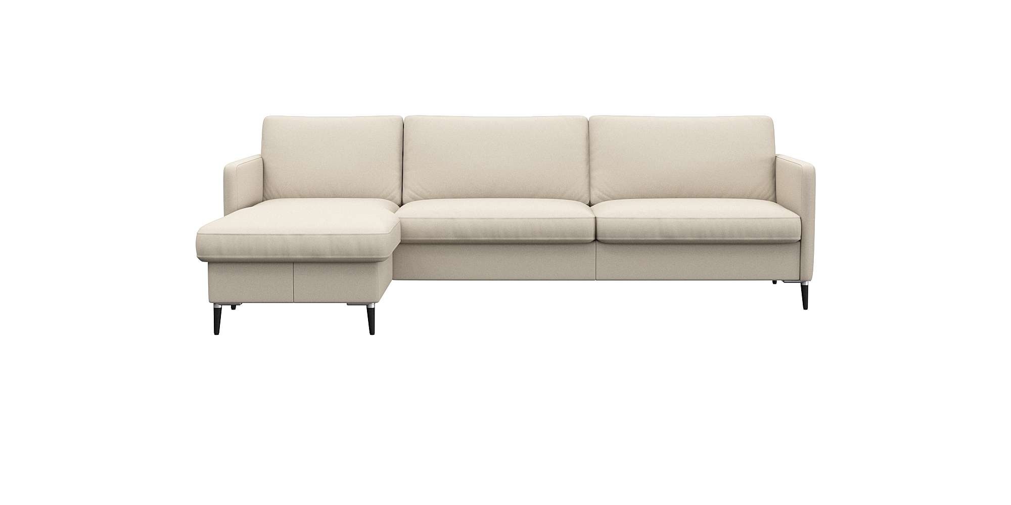 FLEXLUX Ecksofa "Fiore, L-Form" schmale Armlehnen, Kaltschaum, Füße Alu+sch günstig online kaufen