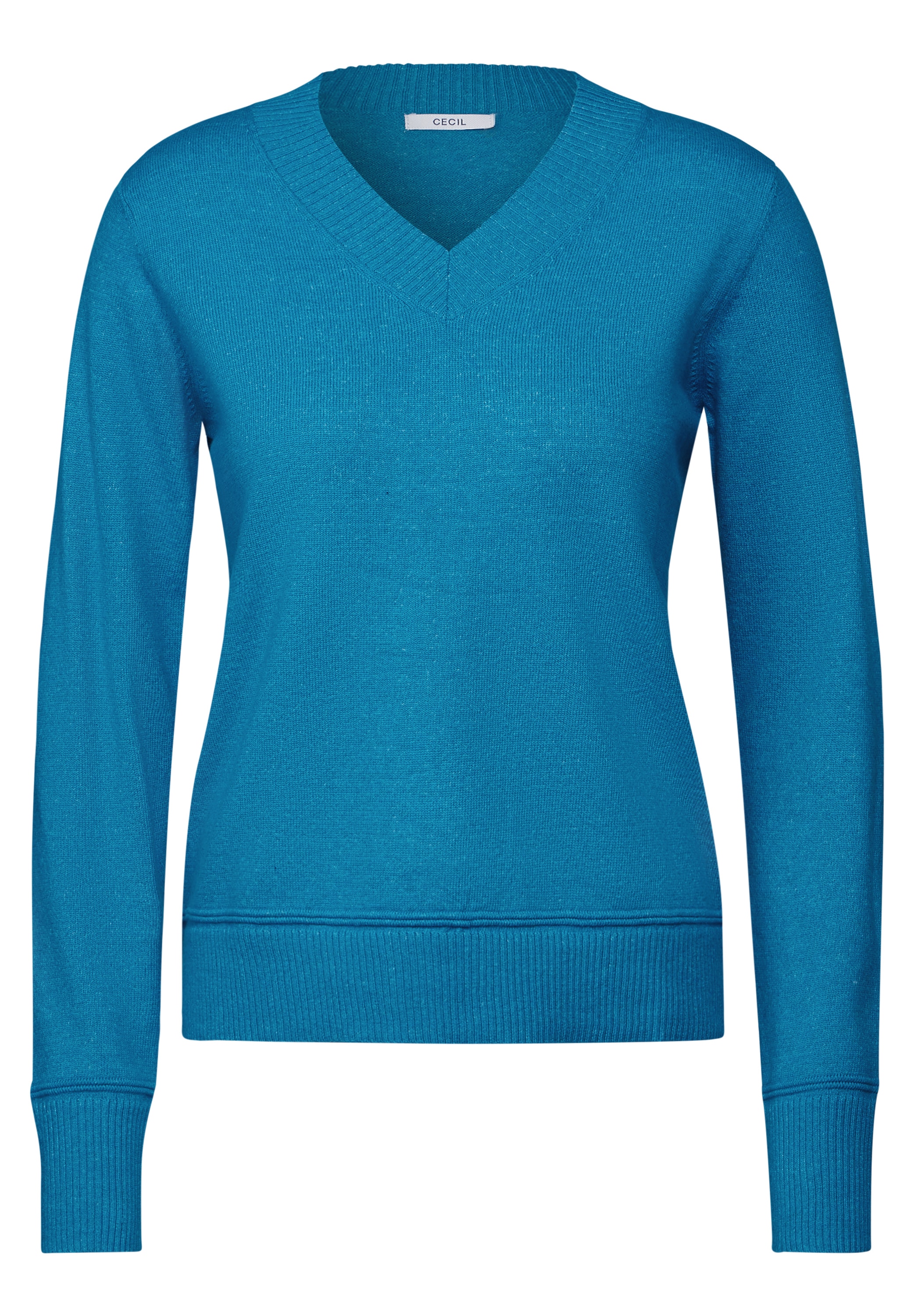 Cecil V-Ausschnitt-Pullover, im Melange Look
