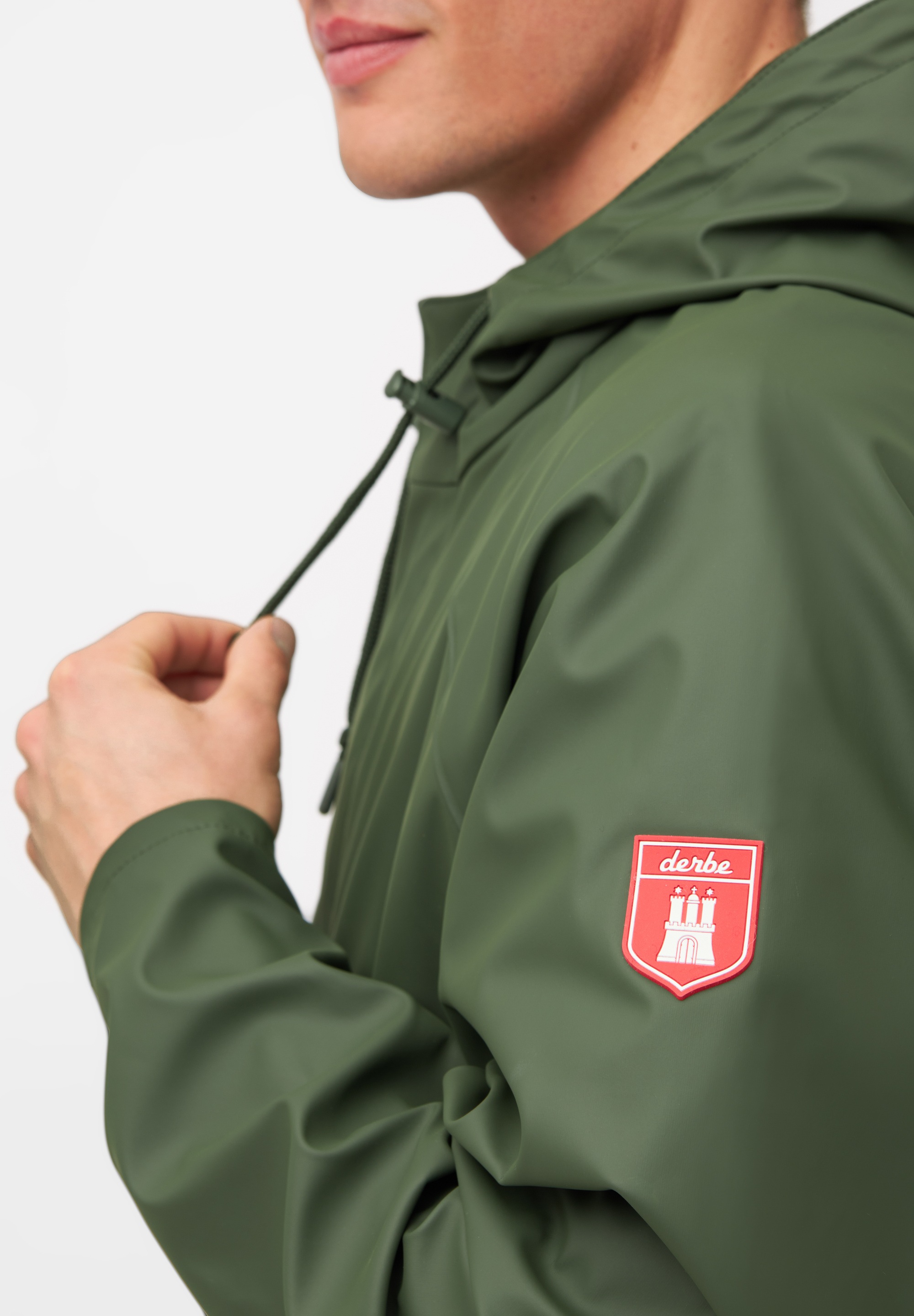 Derbe Regen- und Matschjacke »Passby Plain«, PVC und PFC frei, wasserabweisend, winddicht, Kapuze