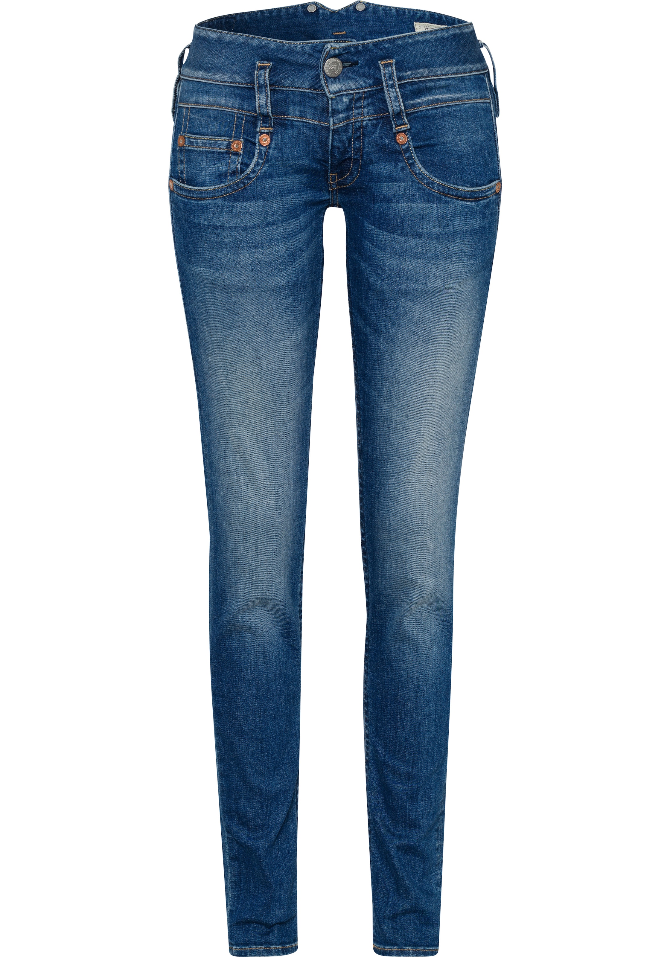 Herrlicher Slim-fit-Jeans »PITCH SLIM ORGANIC«, Vintage-Style mit Abriebeffekten