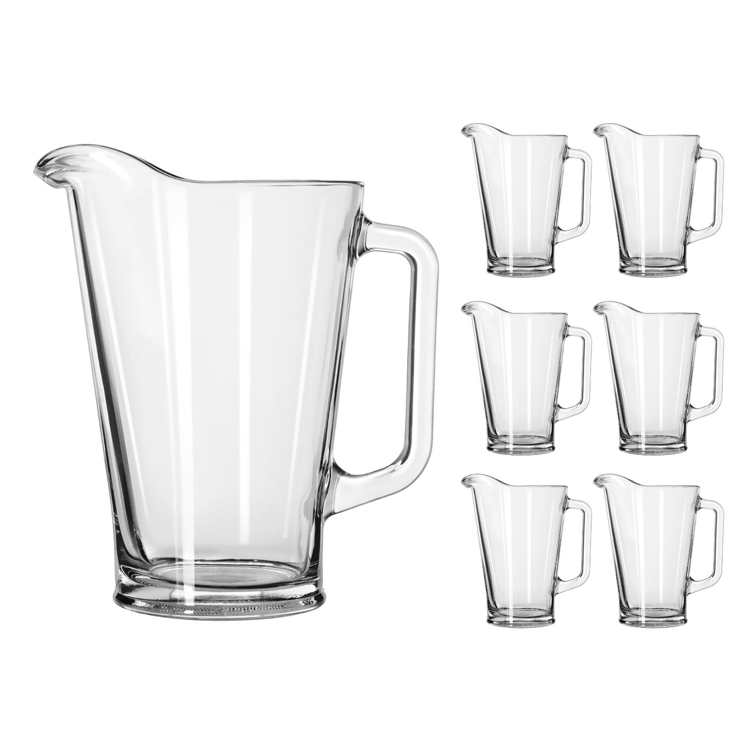 LIBBEY Wasserkanne »Liter Pitcher« 1,05 l Set, 6 Stk. tlg. 1,05 l, Ø: 17 cm, H: 19,5 cm, 6er Set