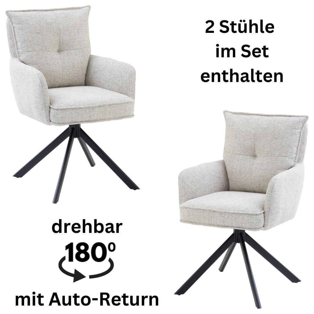 Stolkom Armlehnstuhl "Sofia young" (Set) 2 Stk. Struktur 180 grad drehbar m günstig online kaufen