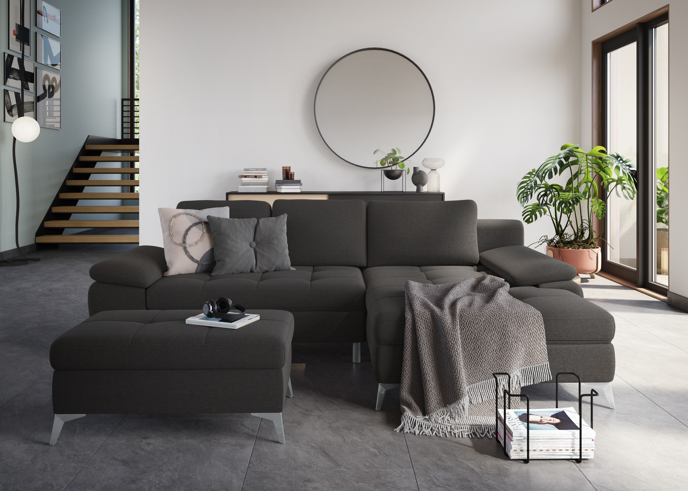 sit&more Ecksofa »Latigo L-Form«, mit Recamiere, wahlweise mit Bettfunktion und Bettkasten