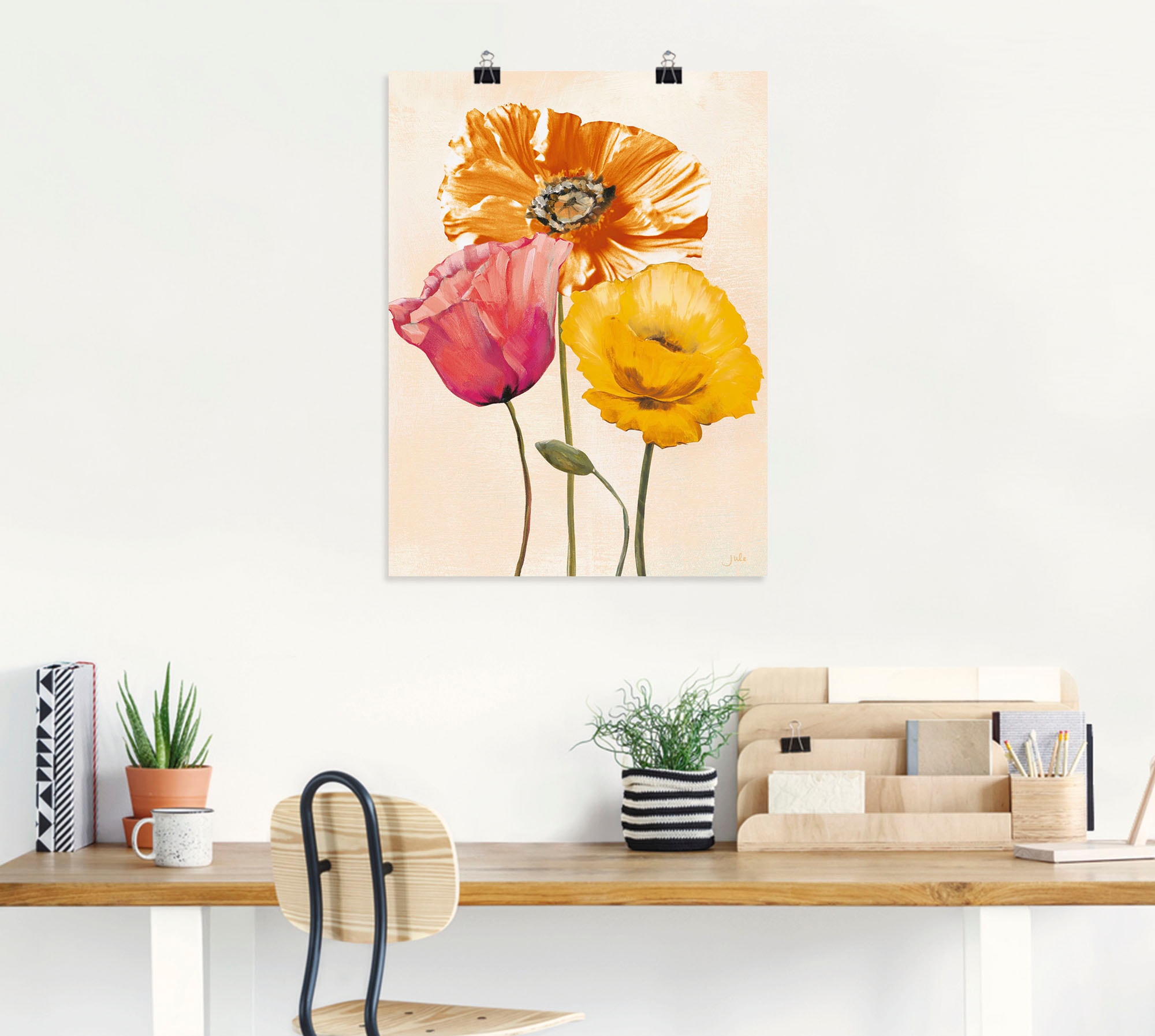 Artland Wandbild Blumenbilder, (1 Alubild, versch. St.), Wandaufkleber kaufen Poster | als II«, in BAUR Größen »Bunte Mohnblumen oder Leinwandbild