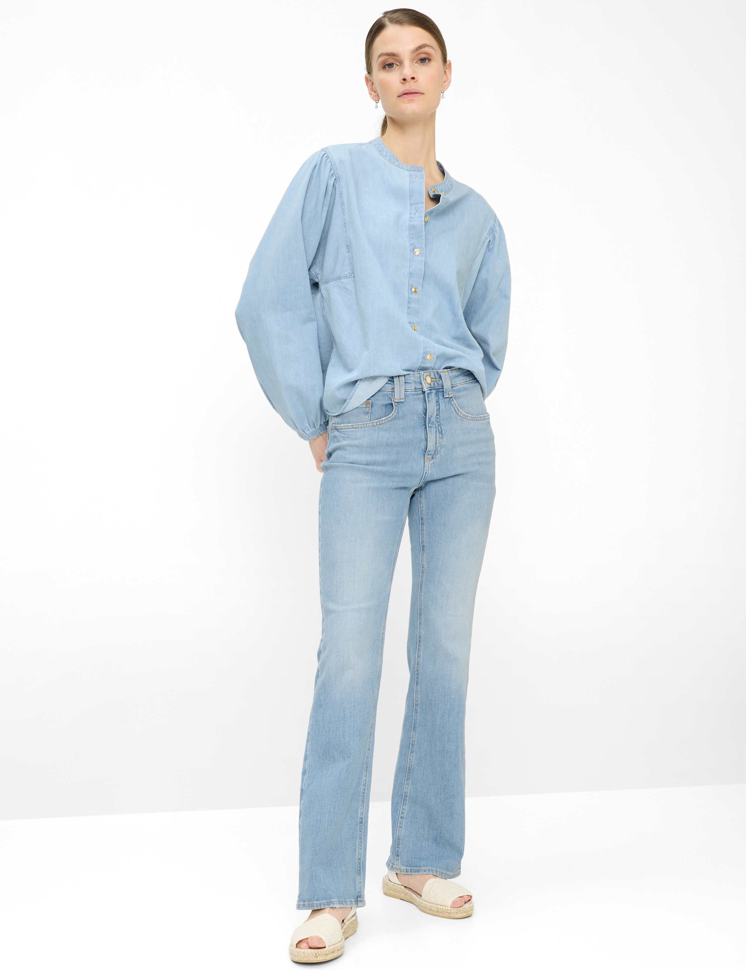 5-Pocket-Jeans BRAX "Style MARY BOOT", Damen, Gr. 40K (20), Kurzgrößen, hellblau, Denim/Jeans, 99% Baumwolle, 1% Elasthan, Jeans 5-Pocket-Jeans 2