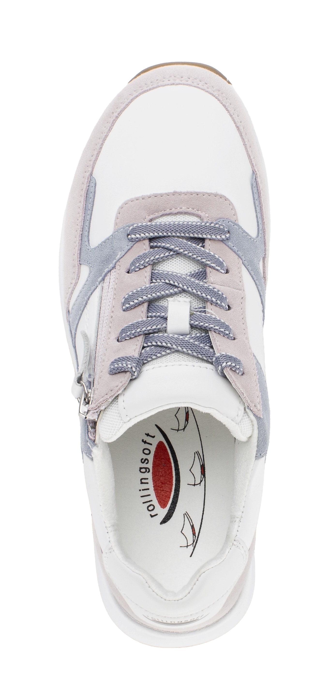 Gabor Rollingsoft Keilsneaker  , Freizeitschuh, Halbschuh, Schnürschuh mit Kontrastbesätzen, G-Weite